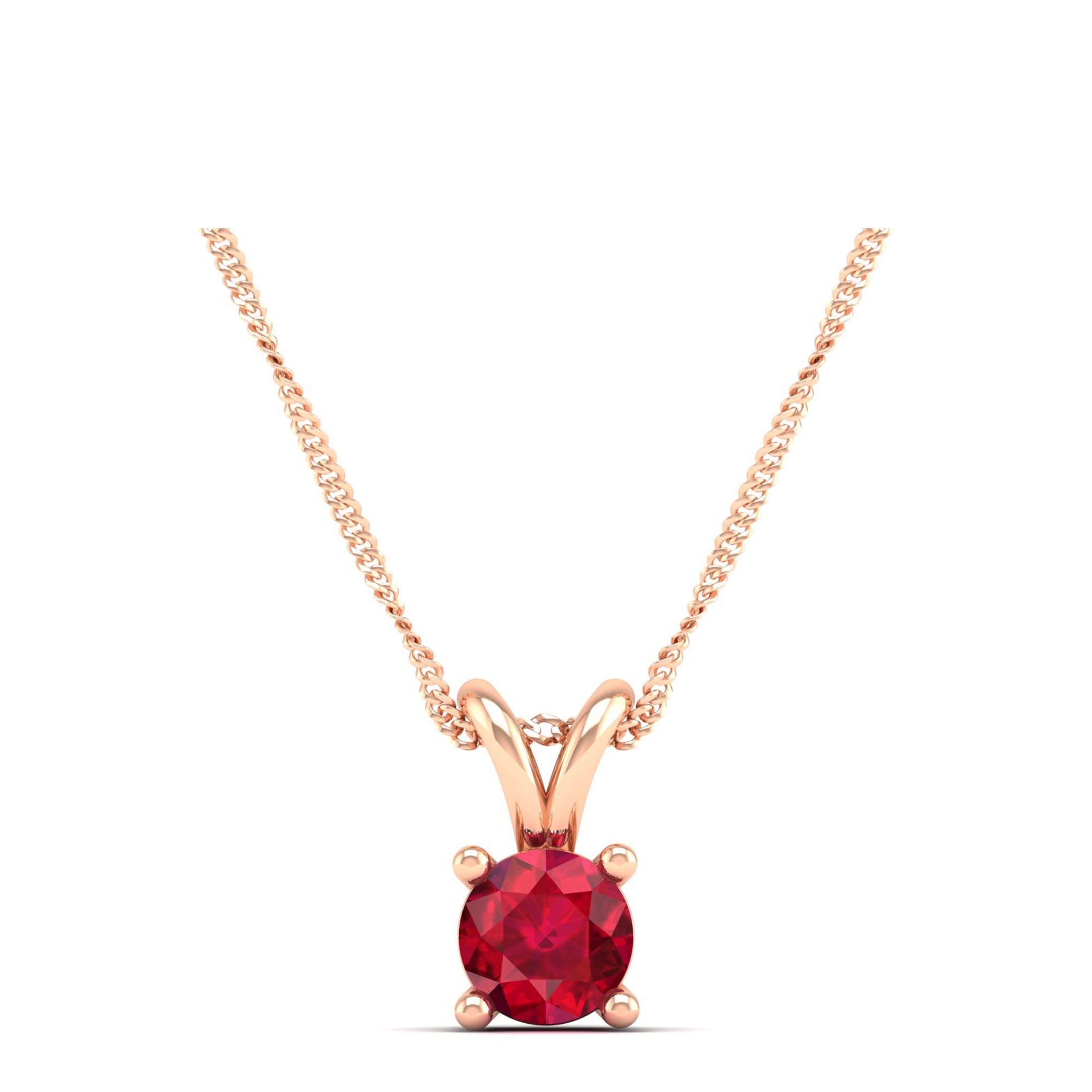 Round Cut Ruby  Pendant 0.5 Carat
