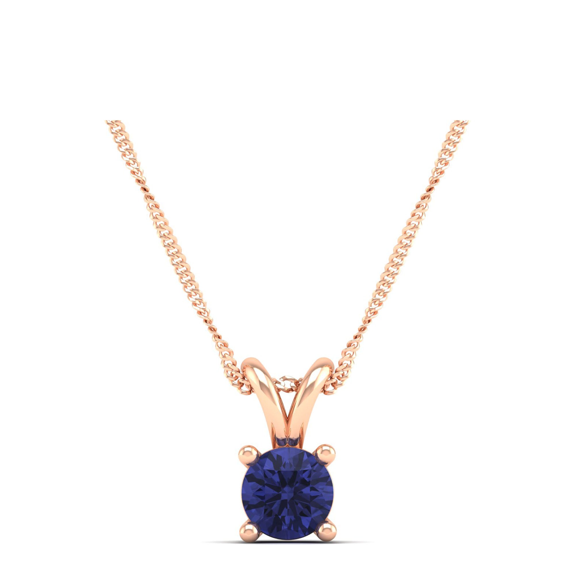Round Cut Tanzanite  Pendant 0.5 Carat