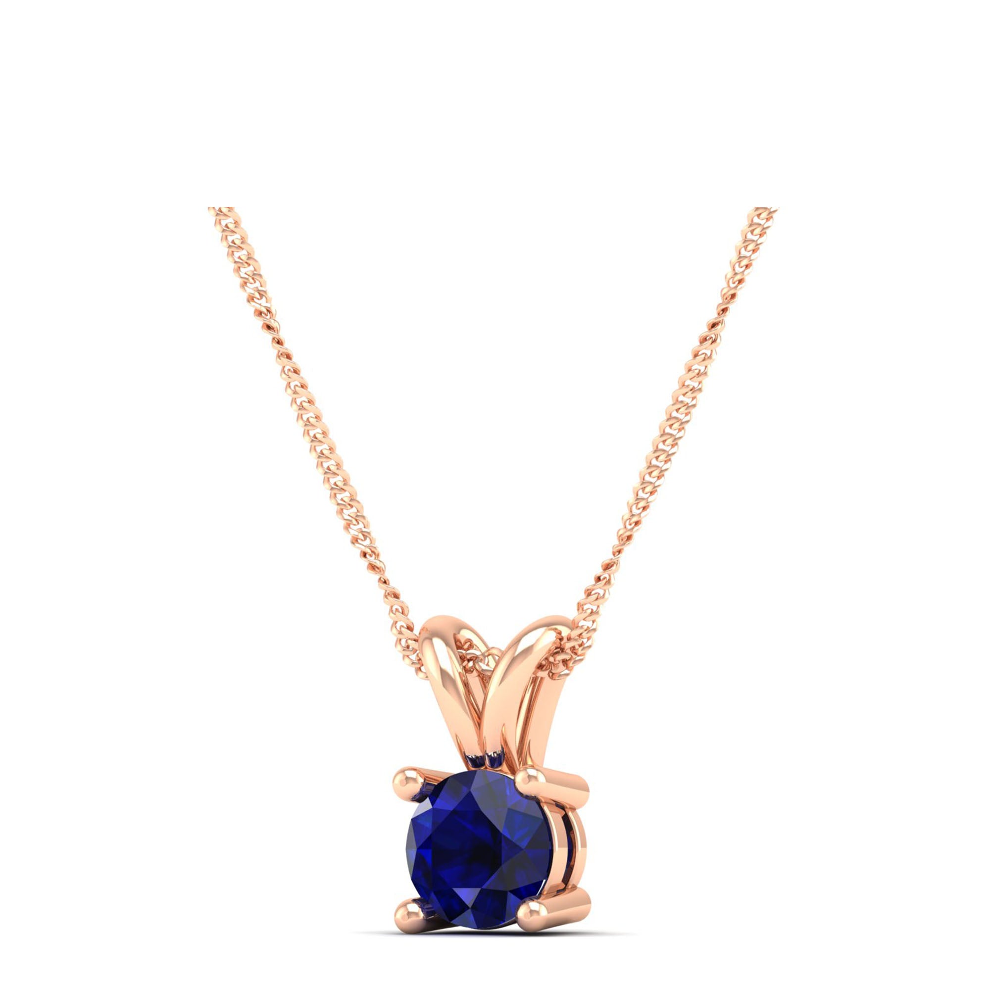 Round Cut Sapphire Pendant 0.5 Carat