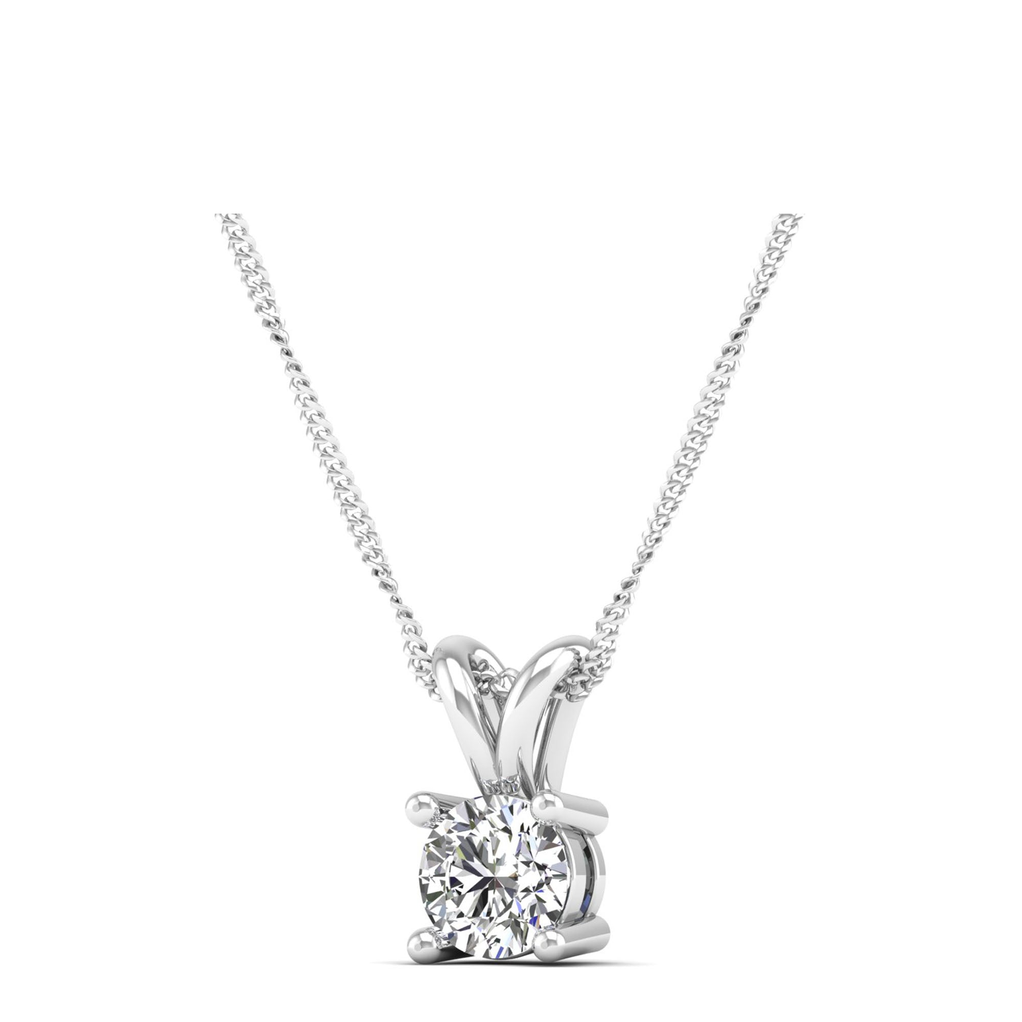 Round Cut Lab Grown Diamond Pendant 0.5 Carat