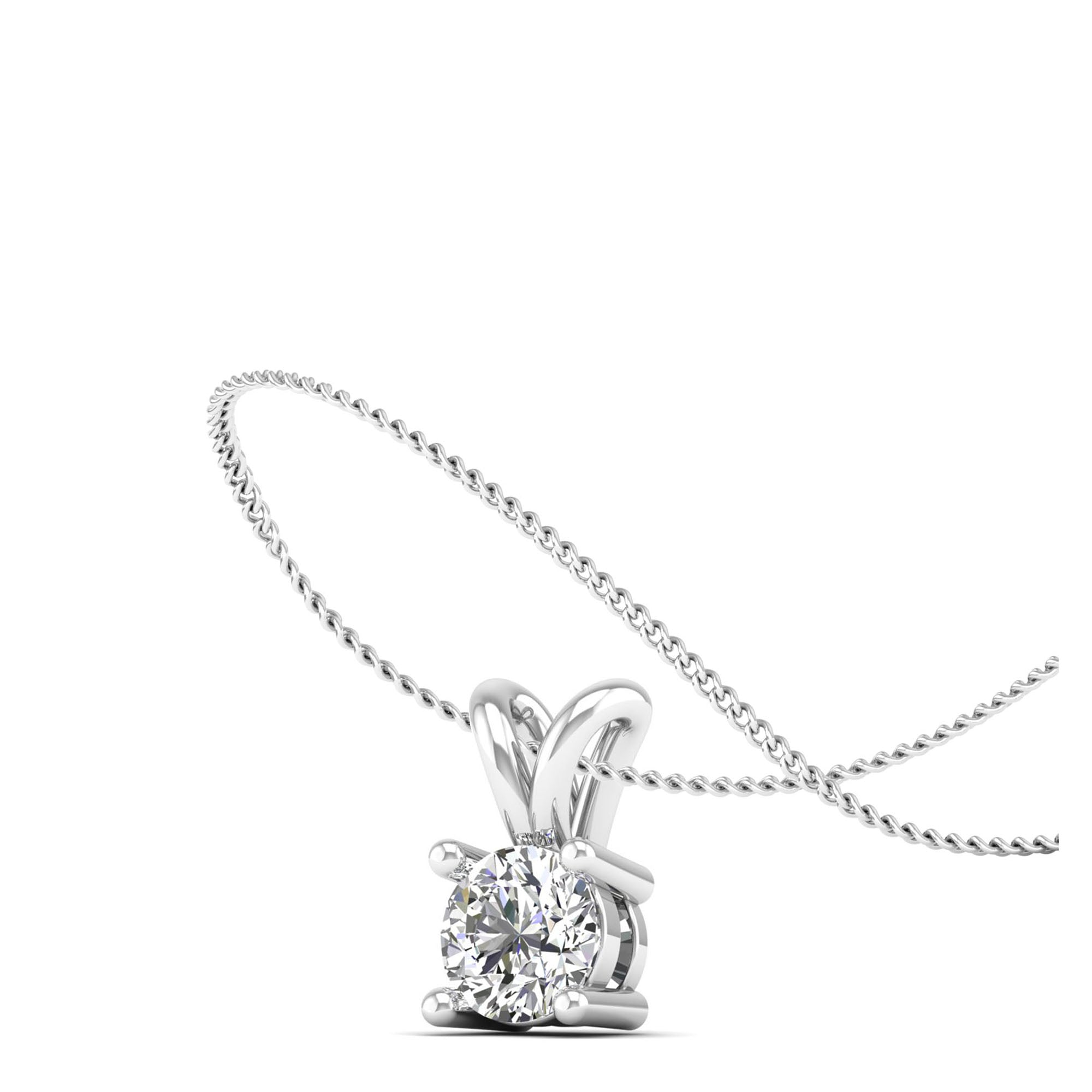 Round Cut Lab Grown Diamond Pendant 0.5 Carat