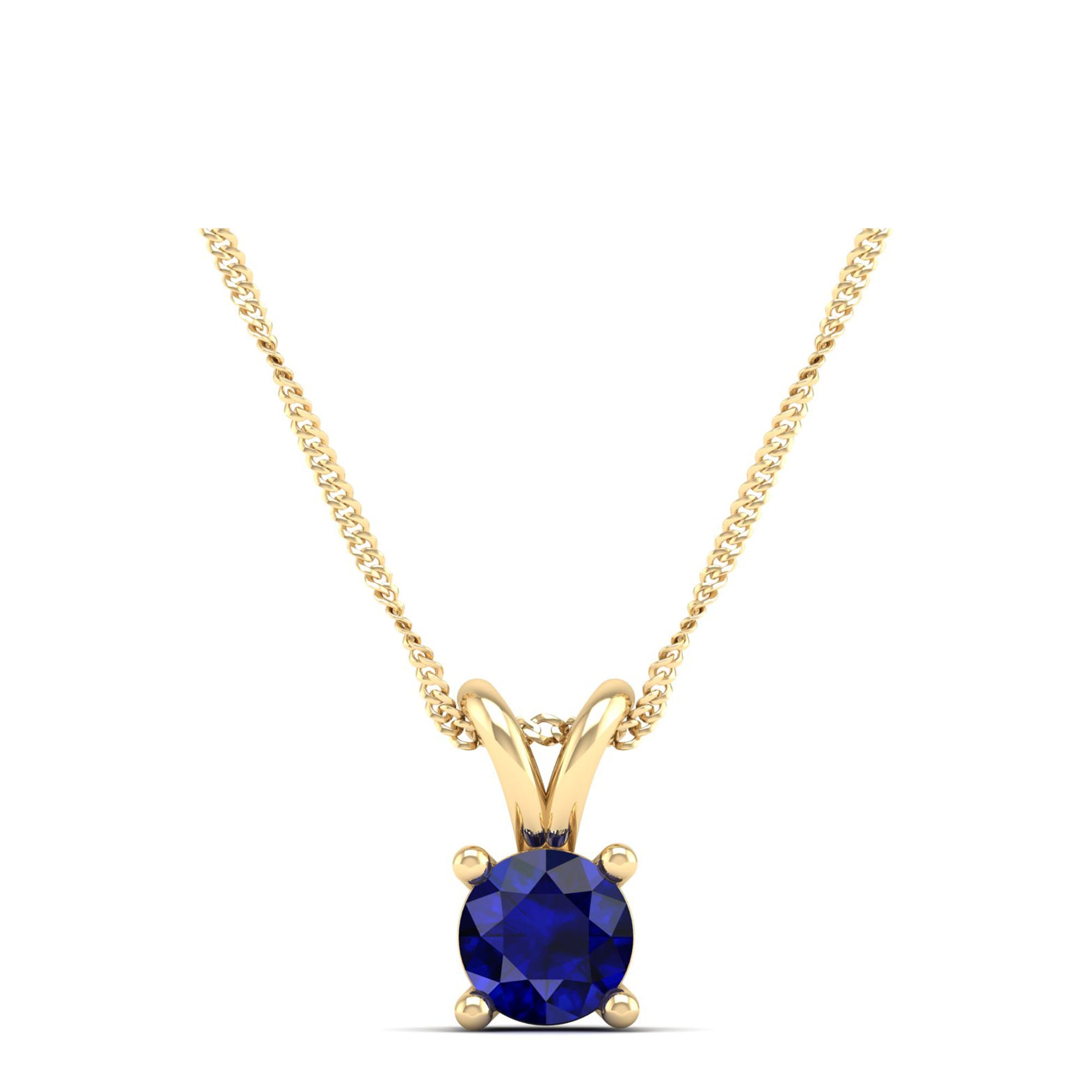 Round Cut Sapphire Pendant 0.5 Carat