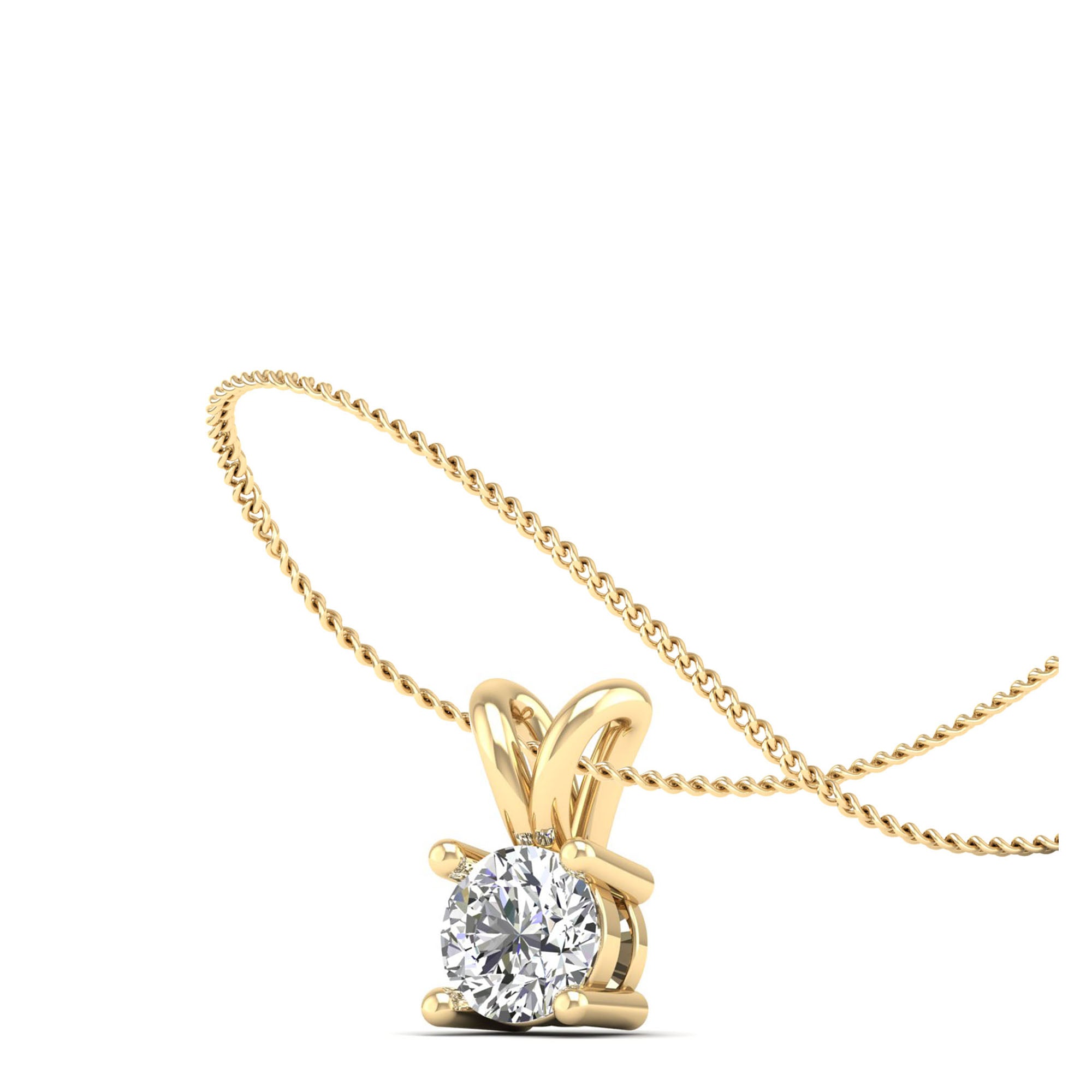 Round Cut Lab Grown Diamond Pendant 0.5 Carat