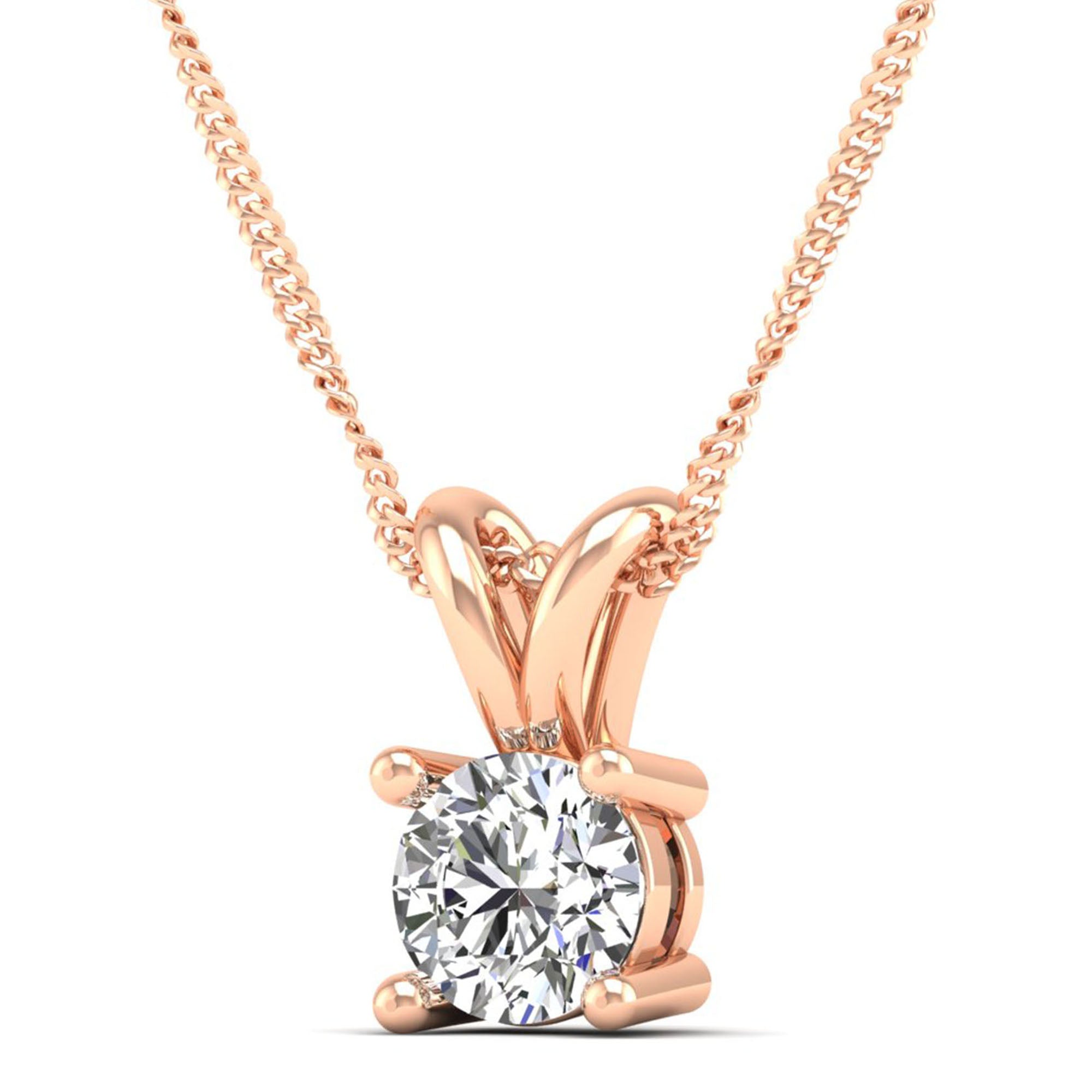 Round Cut Lab Grown Diamond Pendant  3.0 Carat