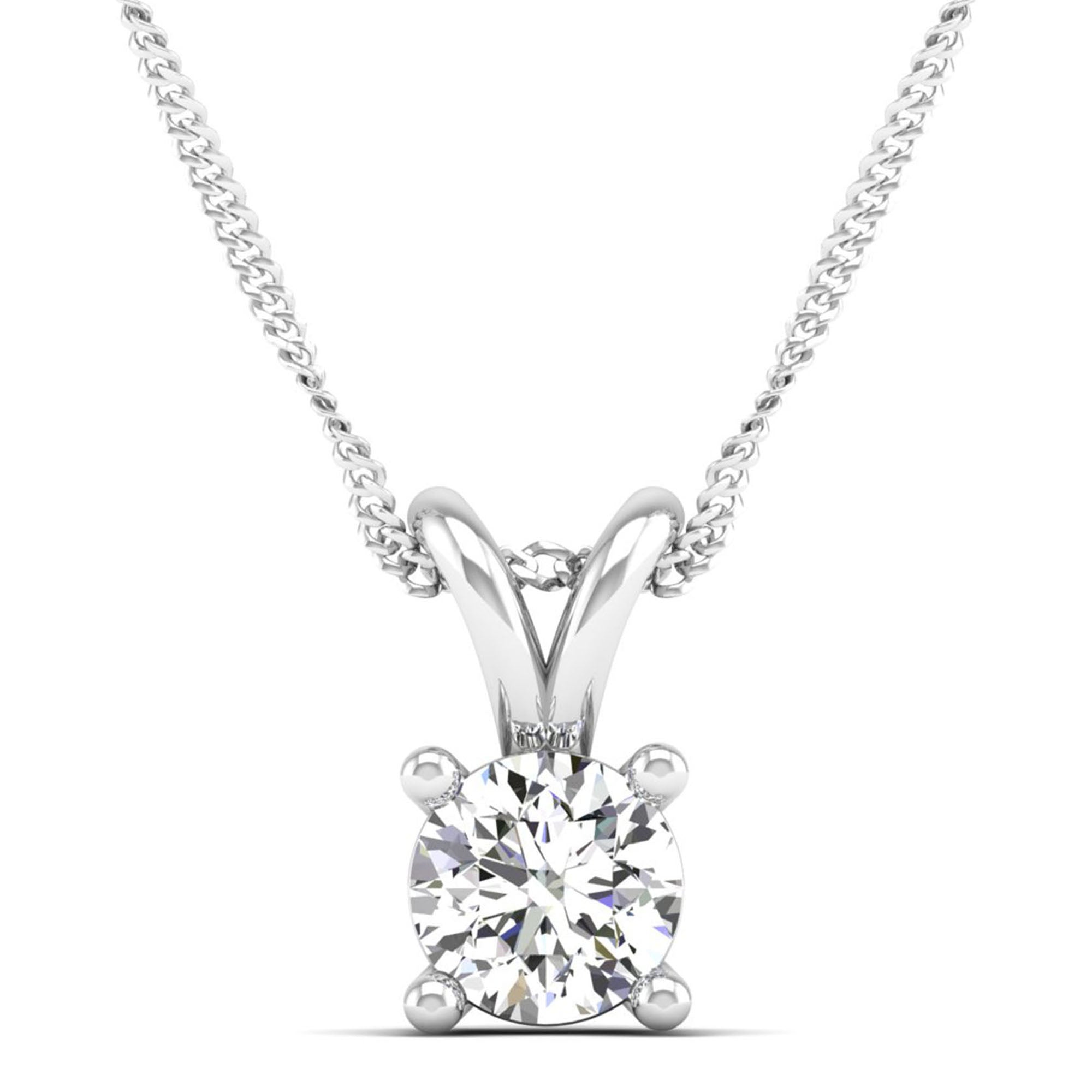 Round Cut Lab Grown Diamond Pendant  3.0 Carat