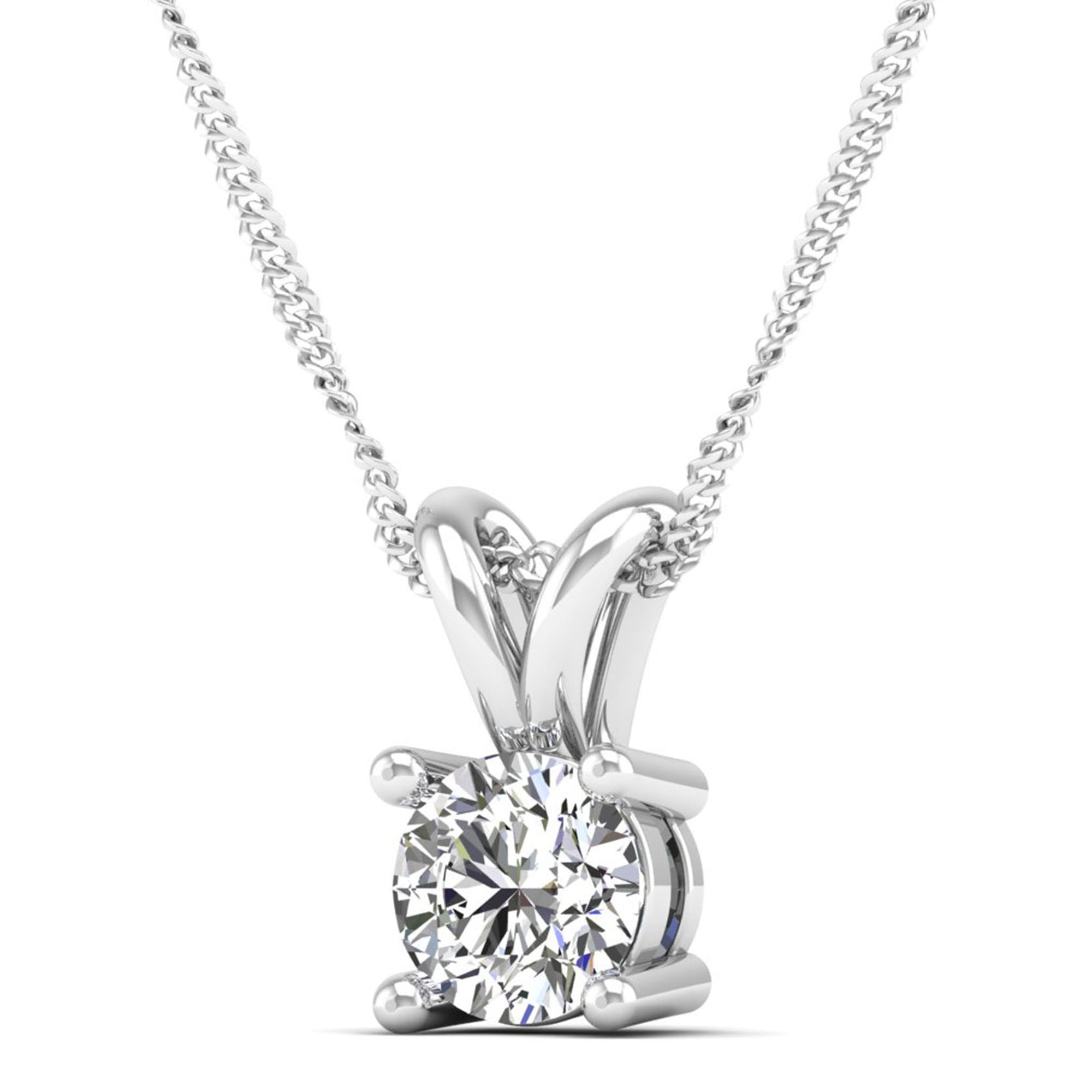 Round Cut Lab Grown Diamond Pendant  3.0 Carat
