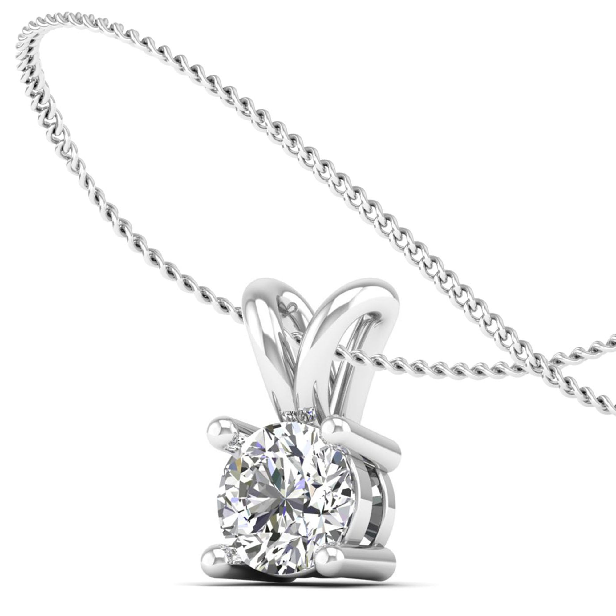 Round Cut Lab Grown Diamond Pendant  3.0 Carat
