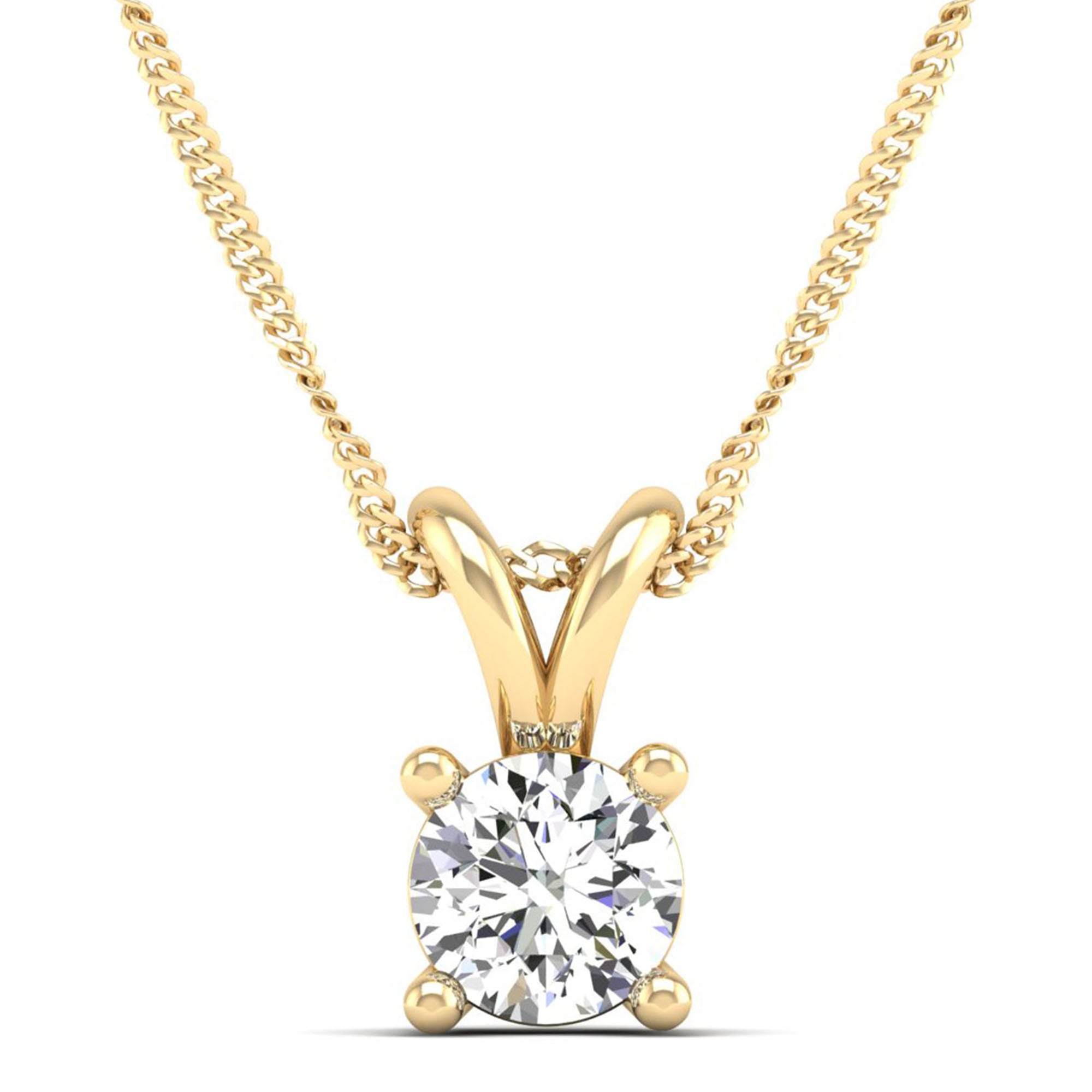 Round Cut Lab Grown Diamond Pendant  3.0 Carat