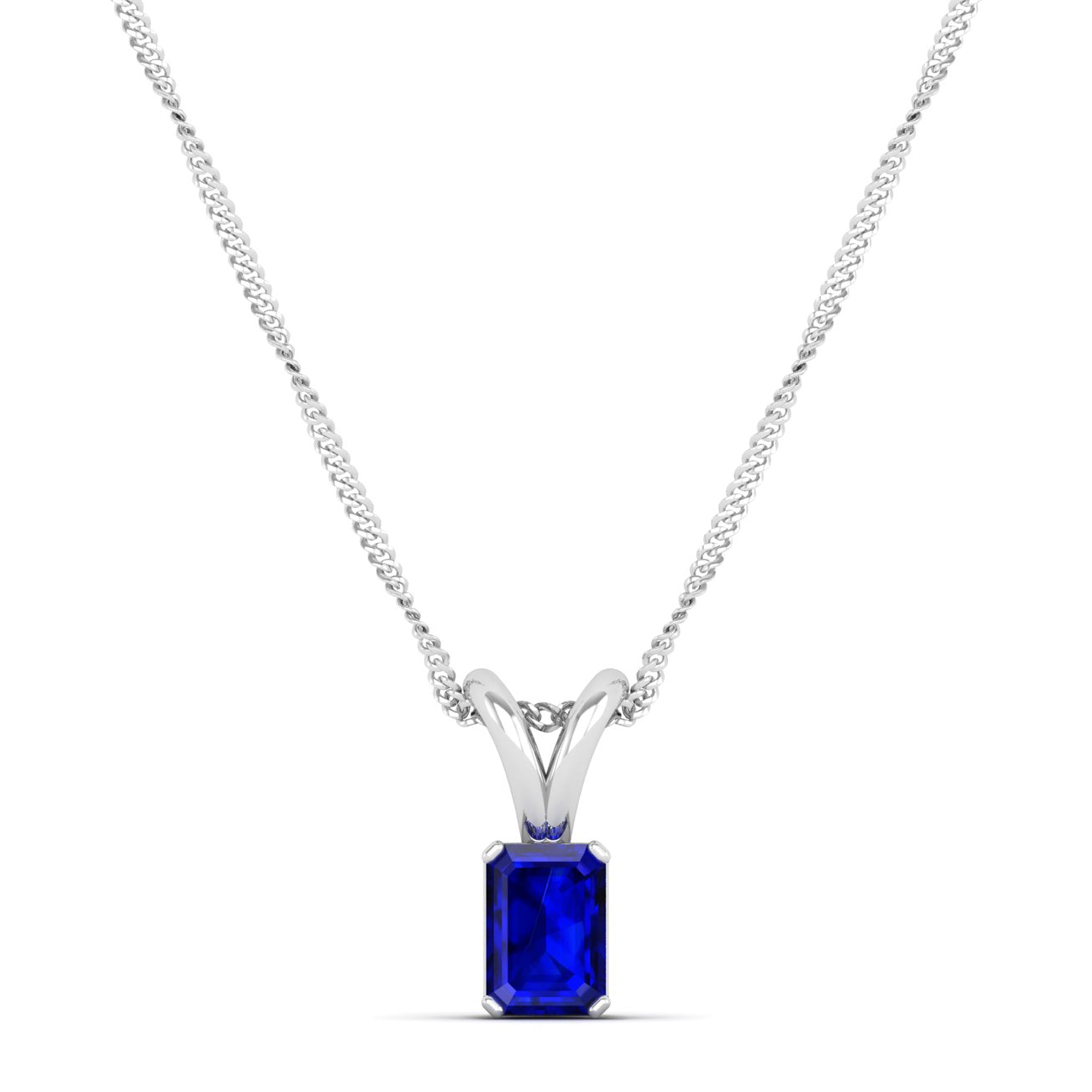 Emerald Cut Sapphire Pendant  0.50 Carat