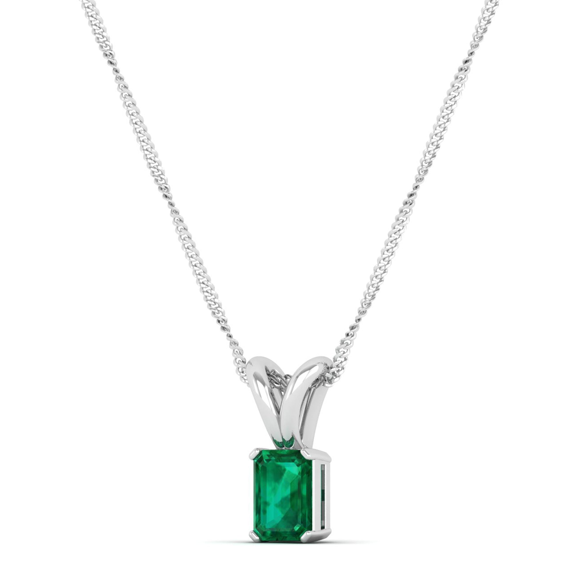 Emerald Cut Emerald  Pendant 0.50 Carat