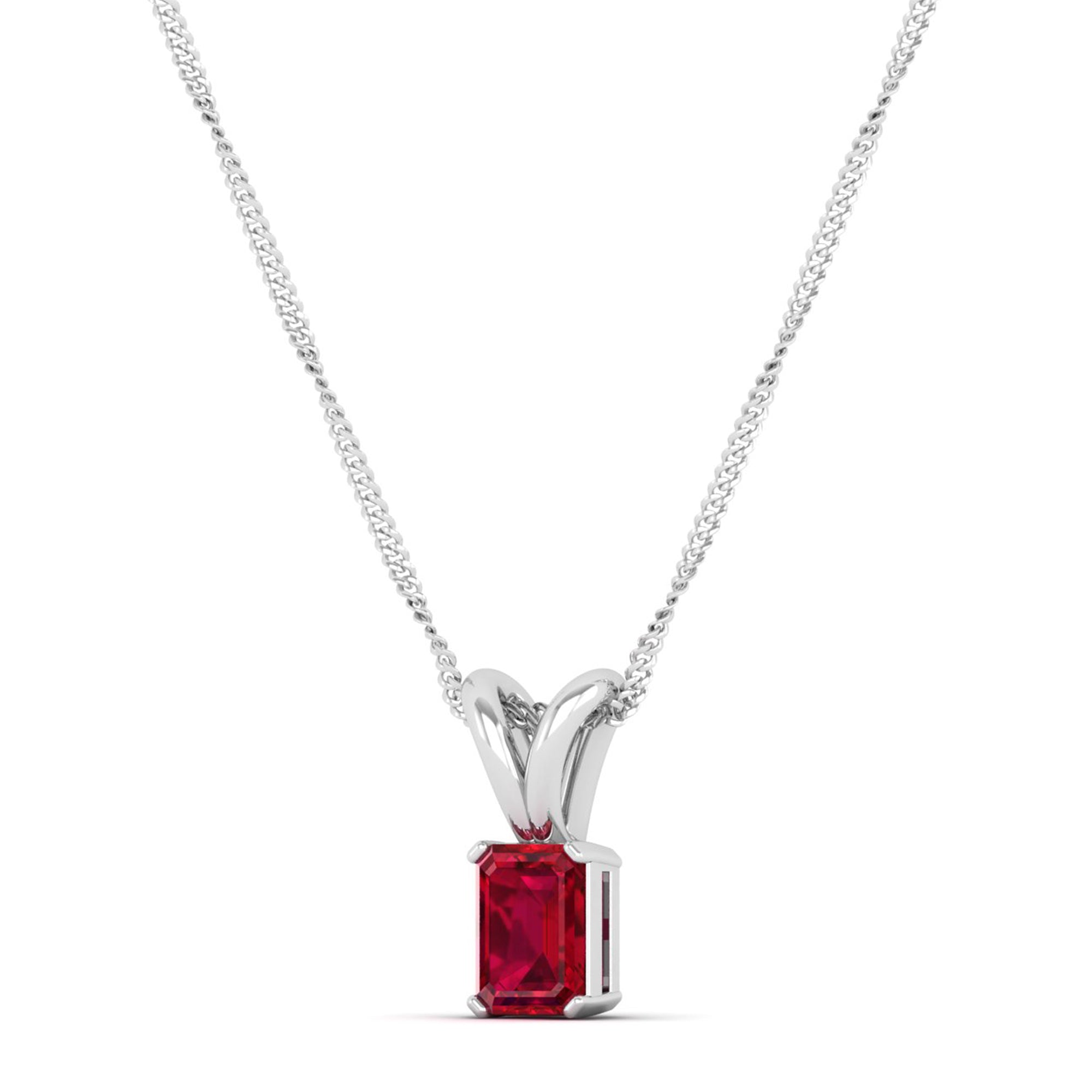 Emerald Cut Ruby Pendant  0.50 Carat