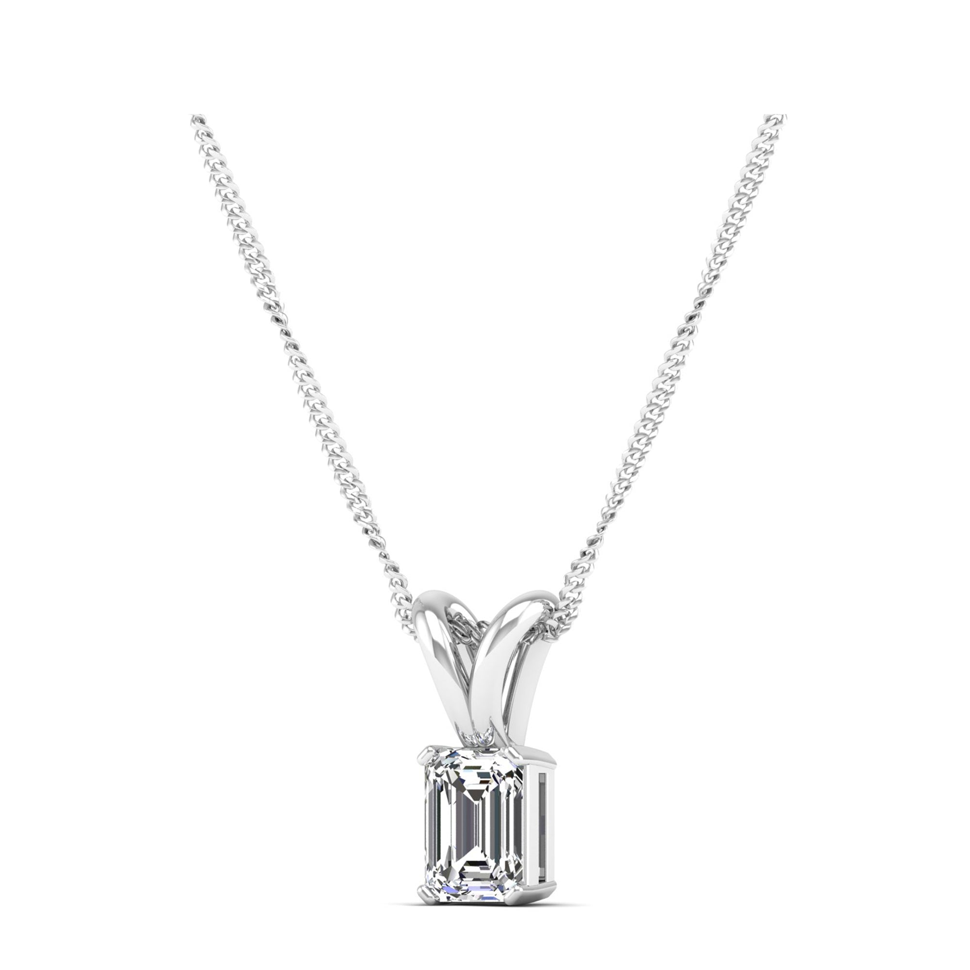 Emerald Cut Lab Grown Diamond Pendant 0.50 Carat
