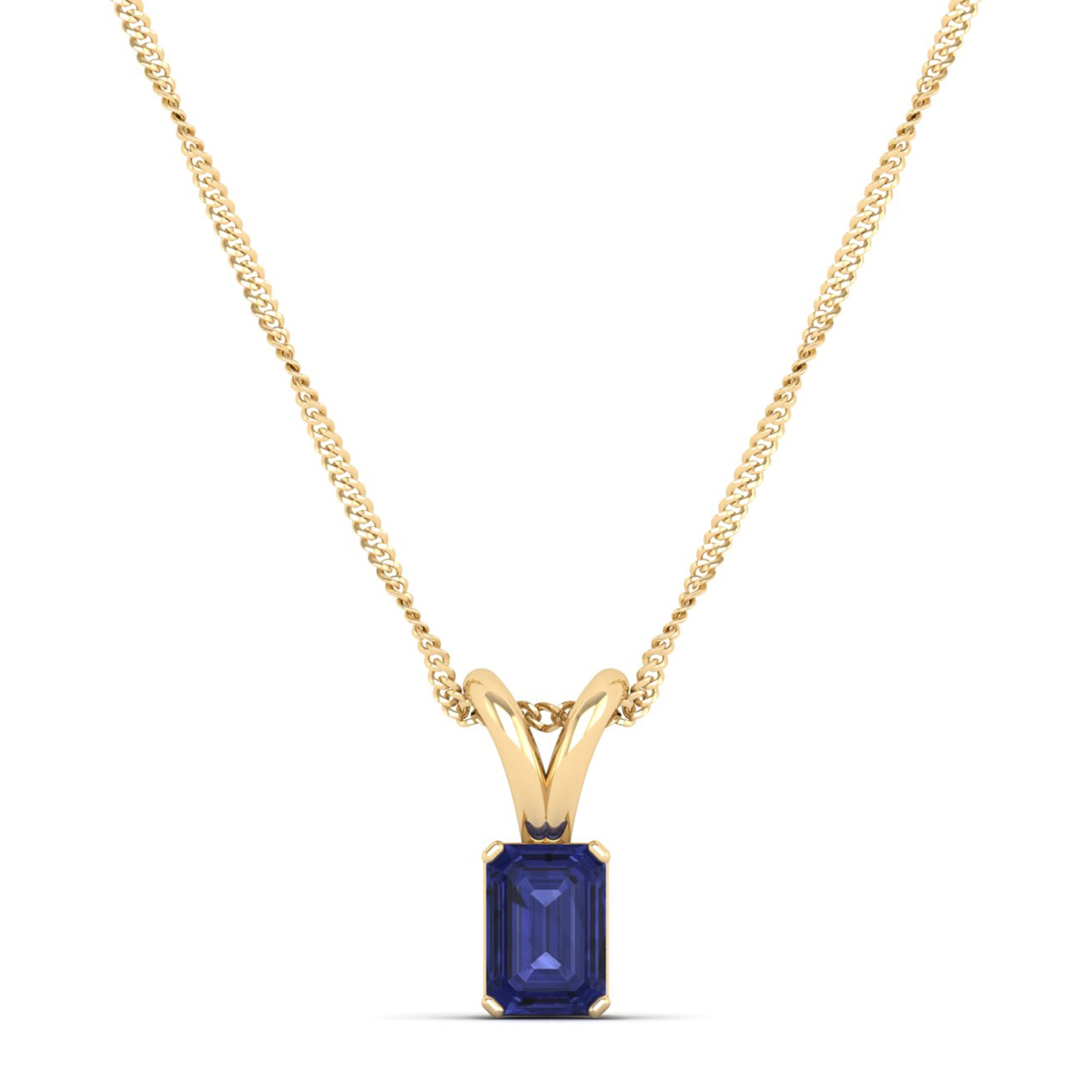Emerald Cut Tanzanite Pendant  0.50 Carat