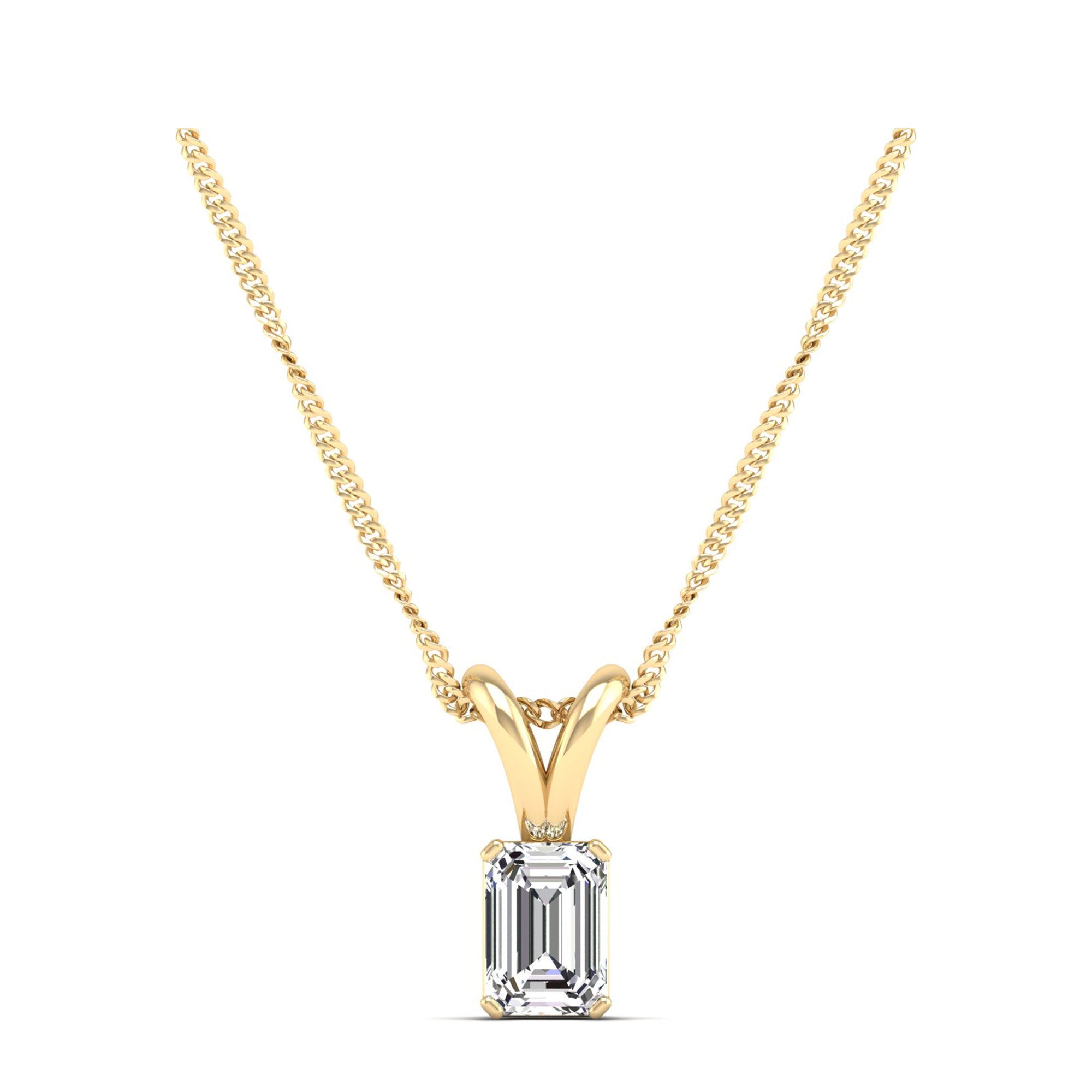 Emerald Cut Lab Grown Diamond Pendant 0.50 Carat
