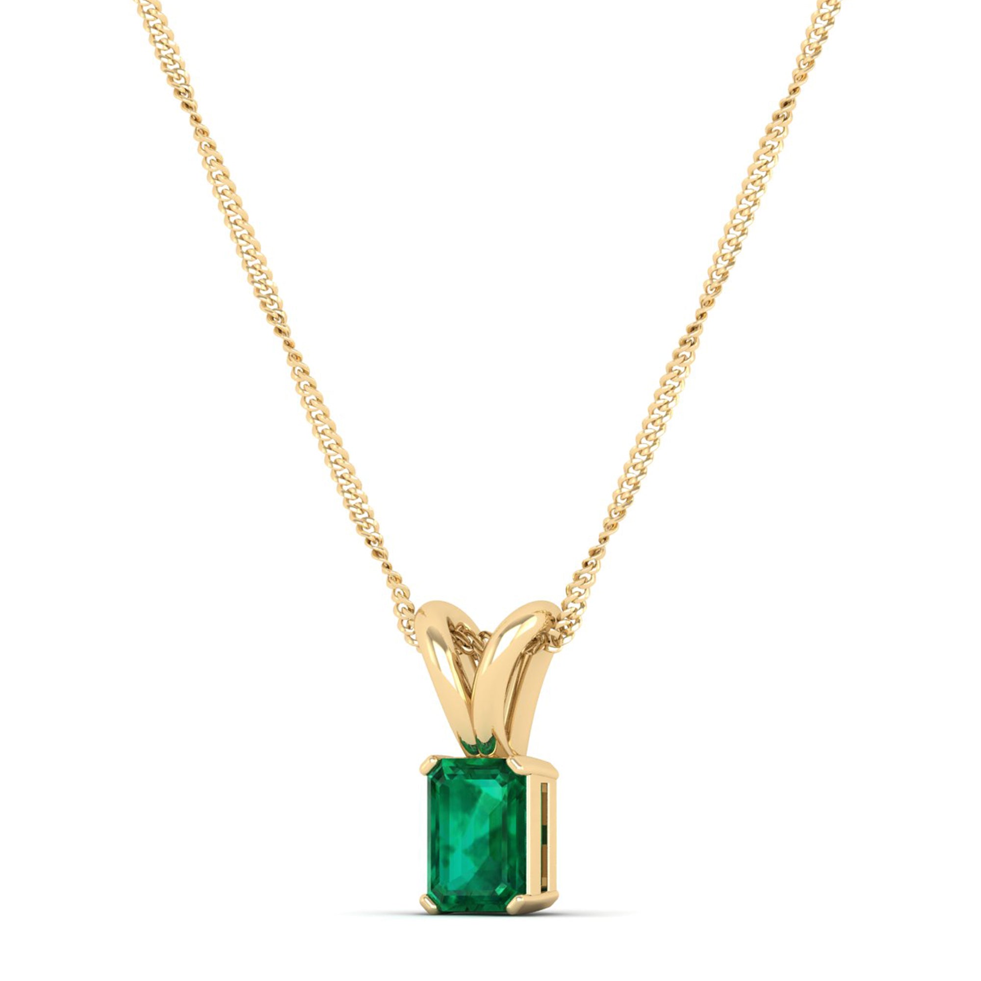 Emerald Cut Emerald  Pendant 0.50 Carat