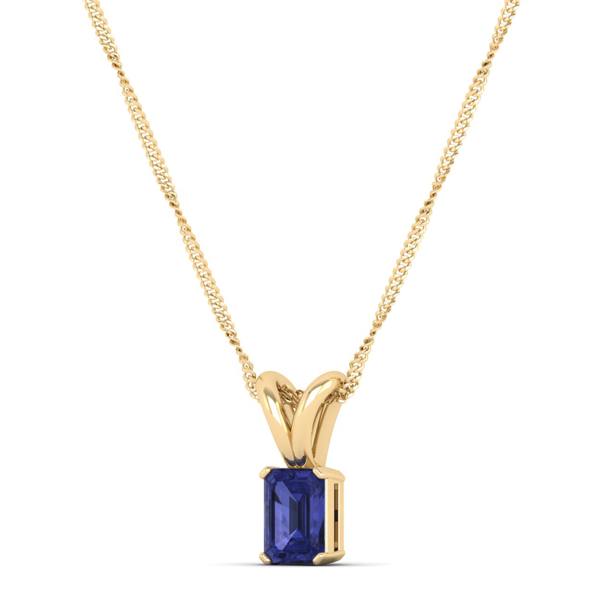 Emerald Cut Tanzanite Pendant  0.50 Carat