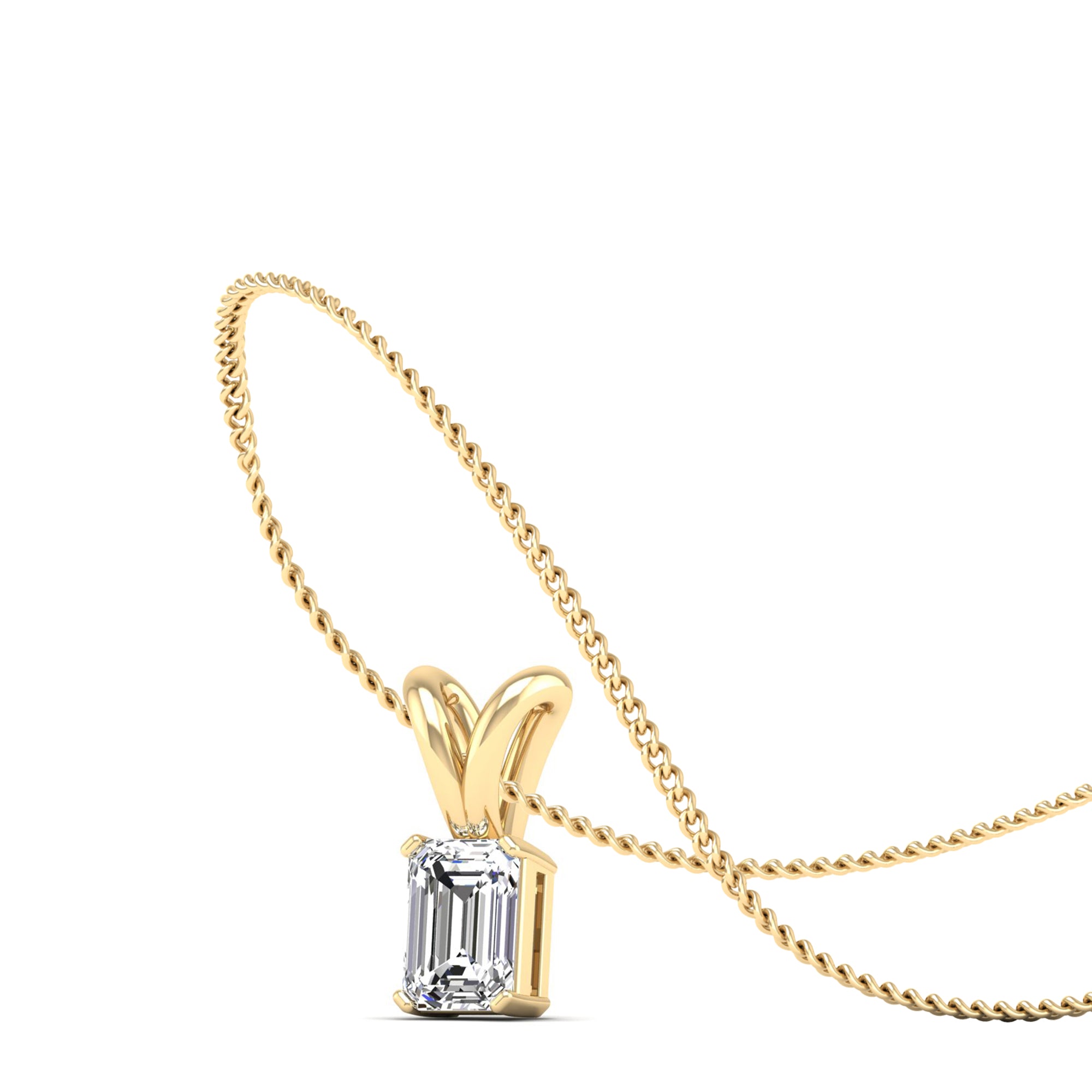 Emerald Cut Lab Grown Diamond Pendant 0.50 Carat