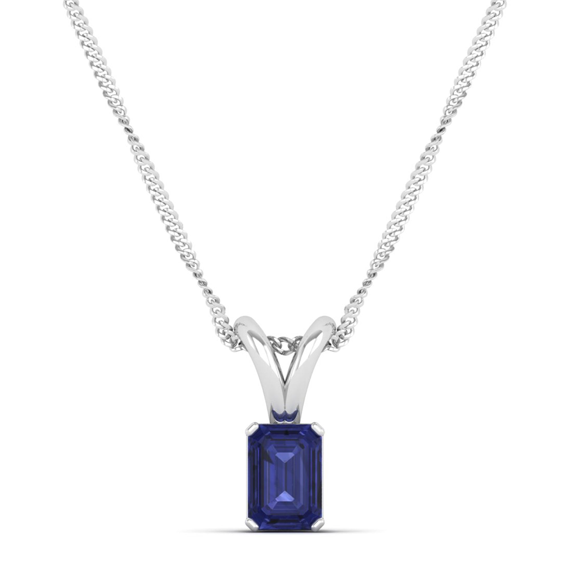 Emerald Cut Tanzanite Gemstone Pendant  1.0 Carat