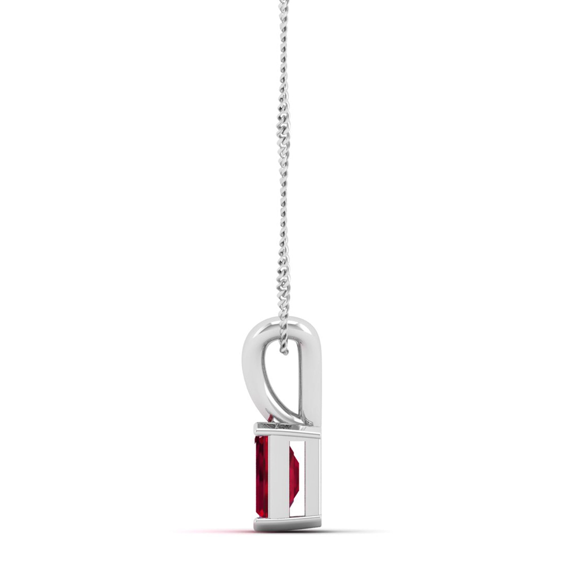 Emerald Cut Ruby Gemstone Pendant  1.0 Carat