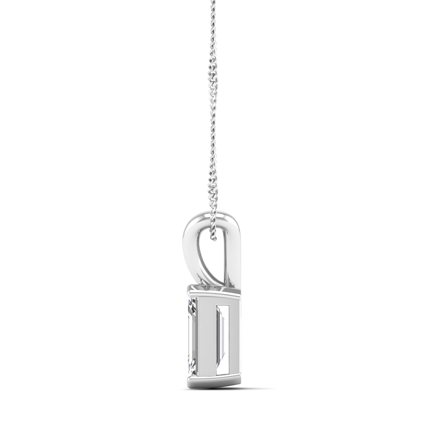 Emerald Cut Lab Grown Diamond Pendant  1.0 Carat