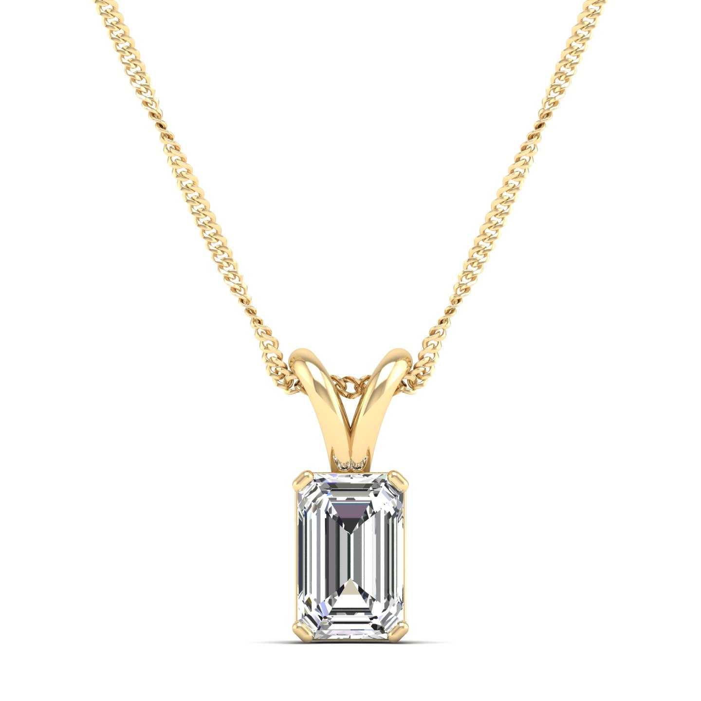 Emerald Cut Lab Grown Diamond Pendant  1.0 Carat