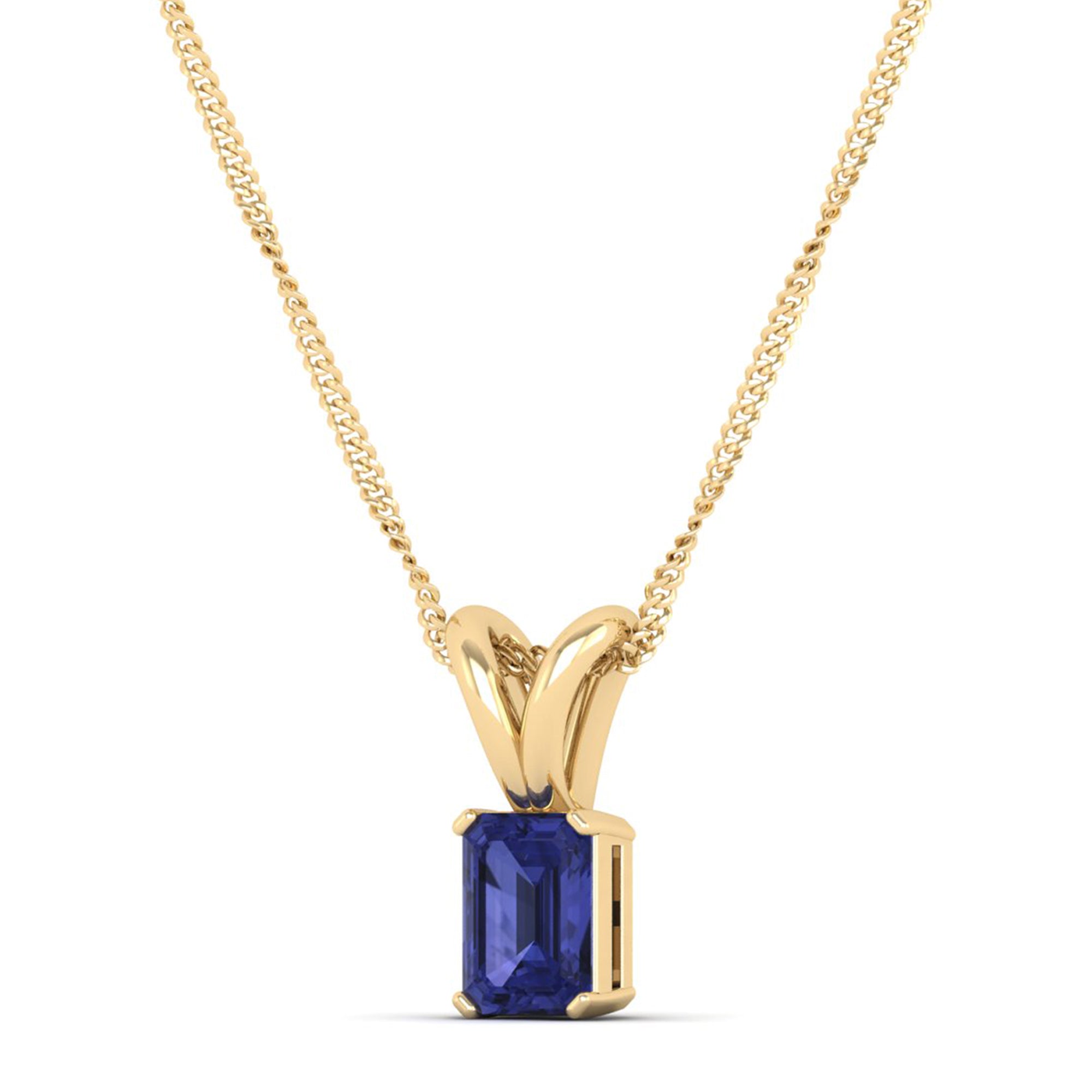 Emerald Cut Tanzanite Gemstone Pendant  1.0 Carat