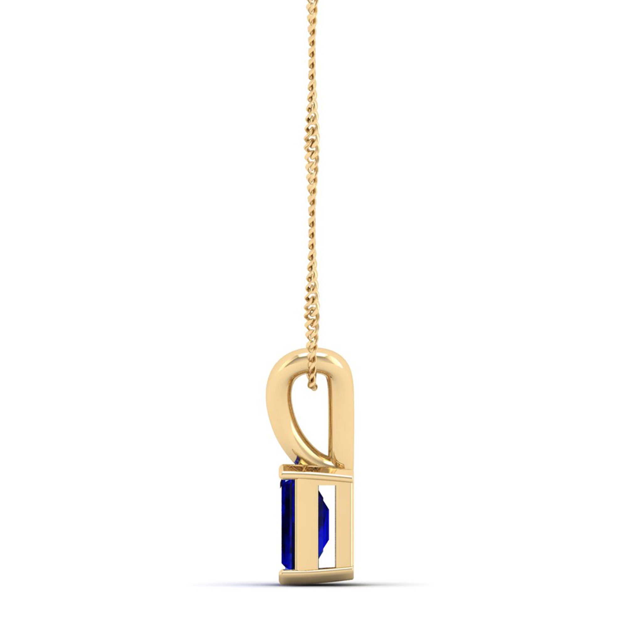 Emerald Cut Sapphire Gemstone Pendant  1.0 Carat