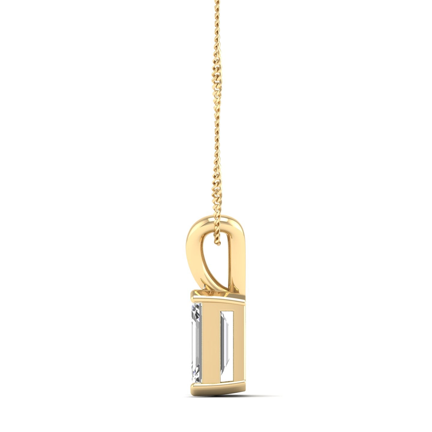 Emerald Cut Lab Grown Diamond Pendant  1.0 Carat