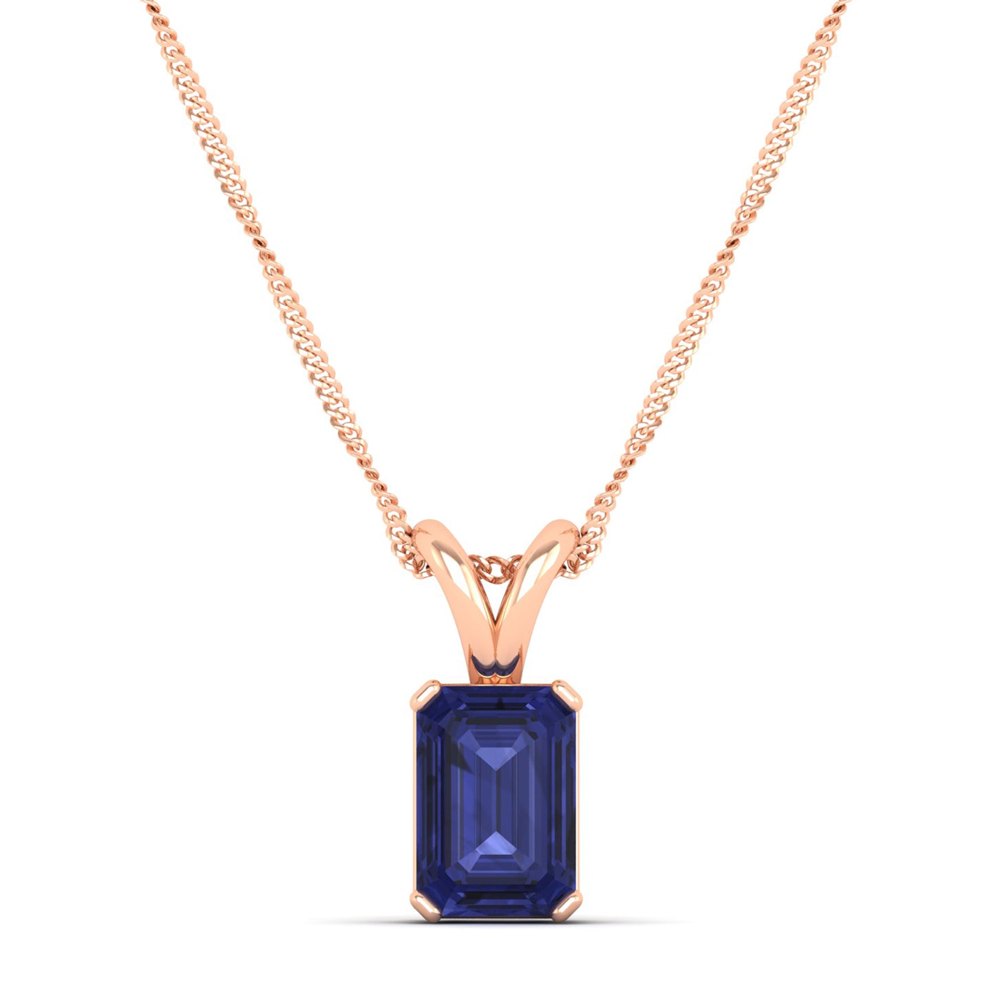 Emerald Cut Tanzanite Gemstone Pendant  1.50 Carat