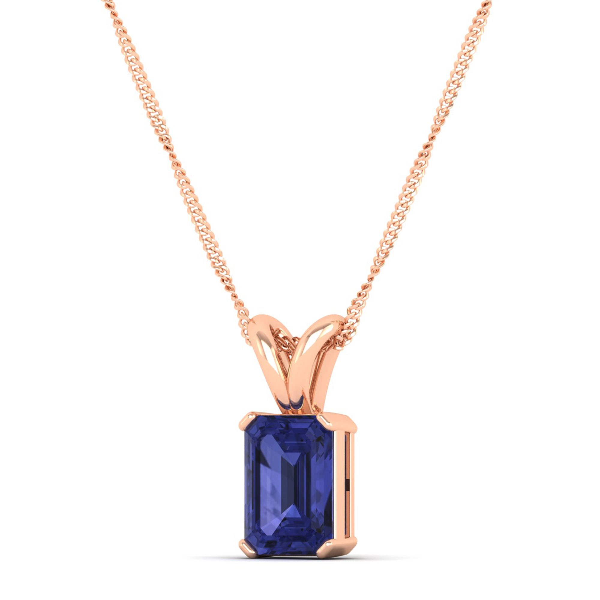 Emerald Cut Tanzanite Gemstone Pendant  1.50 Carat