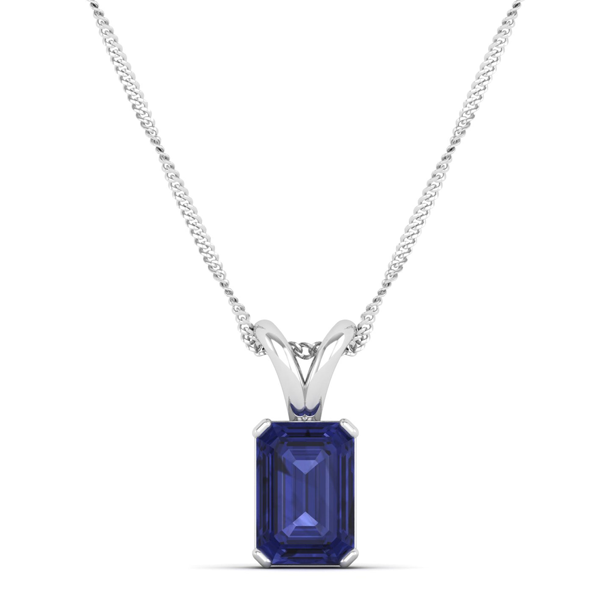 Emerald Cut Tanzanite Gemstone Pendant  1.50 Carat