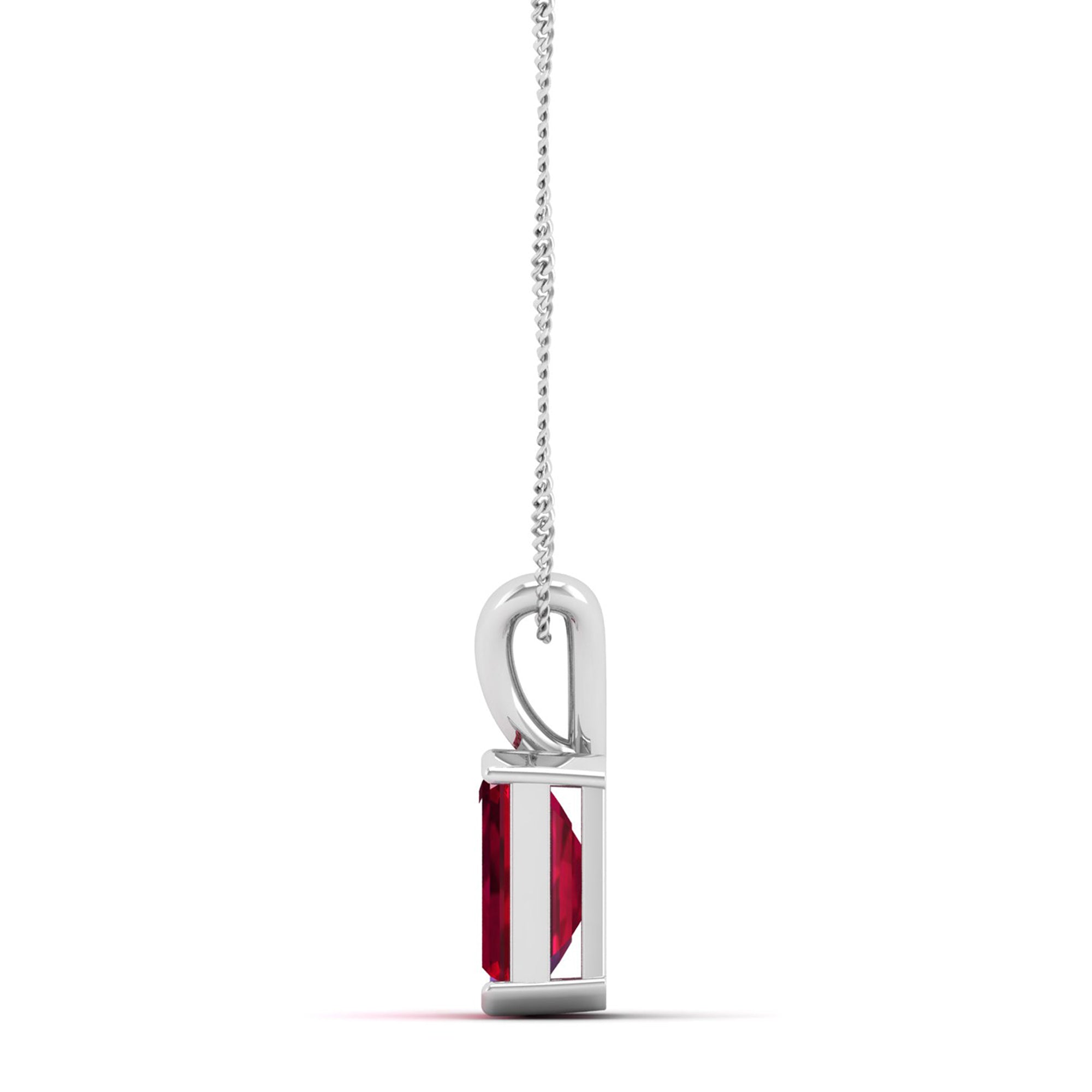 Emerald Cut Ruby Gemstone Pendant  1.50 Carat