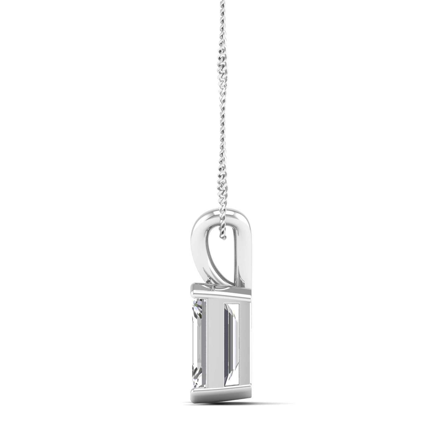Emerald Cut Lab Grown Diamond Pendant  1.50 Carat