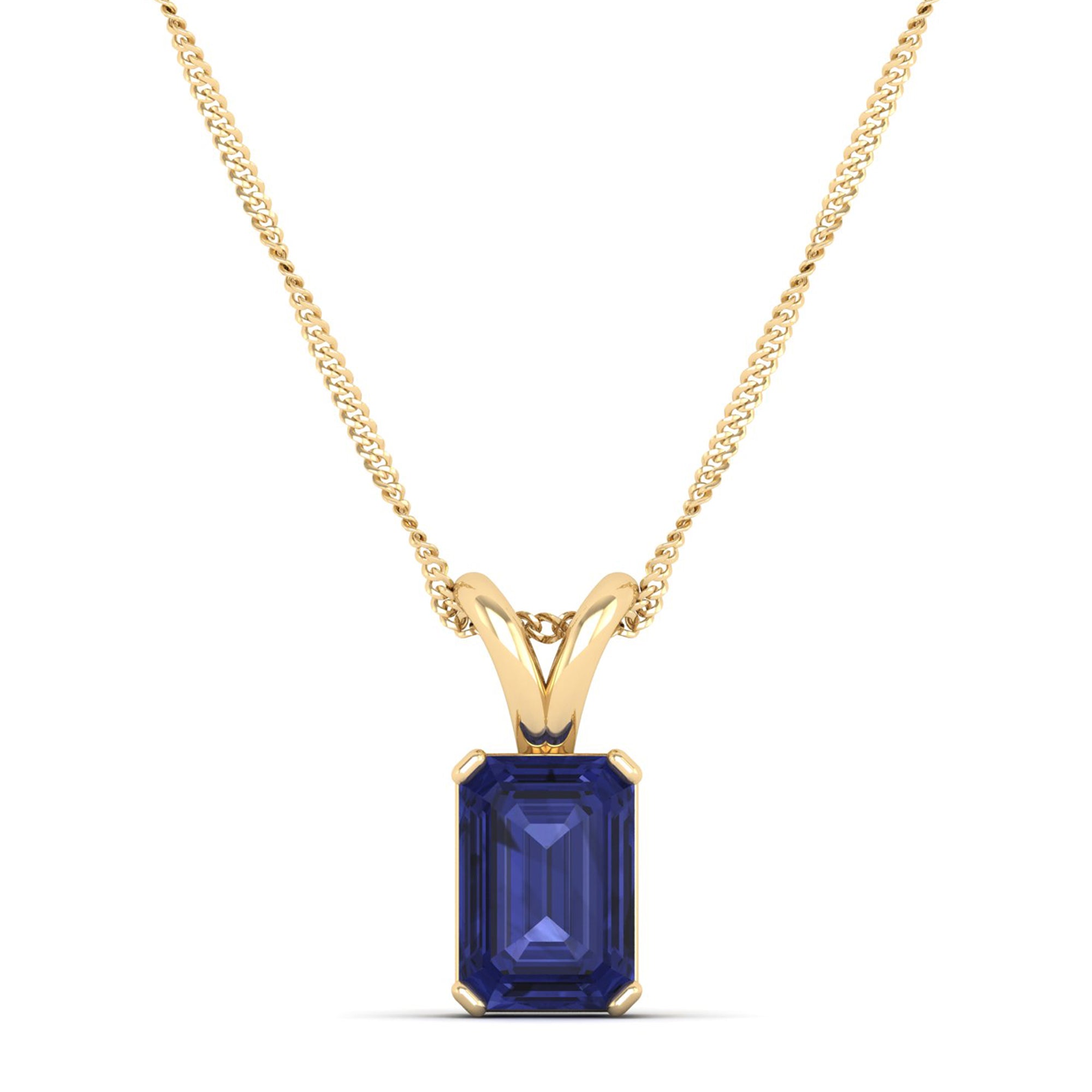 Emerald Cut Tanzanite Gemstone Pendant  1.50 Carat