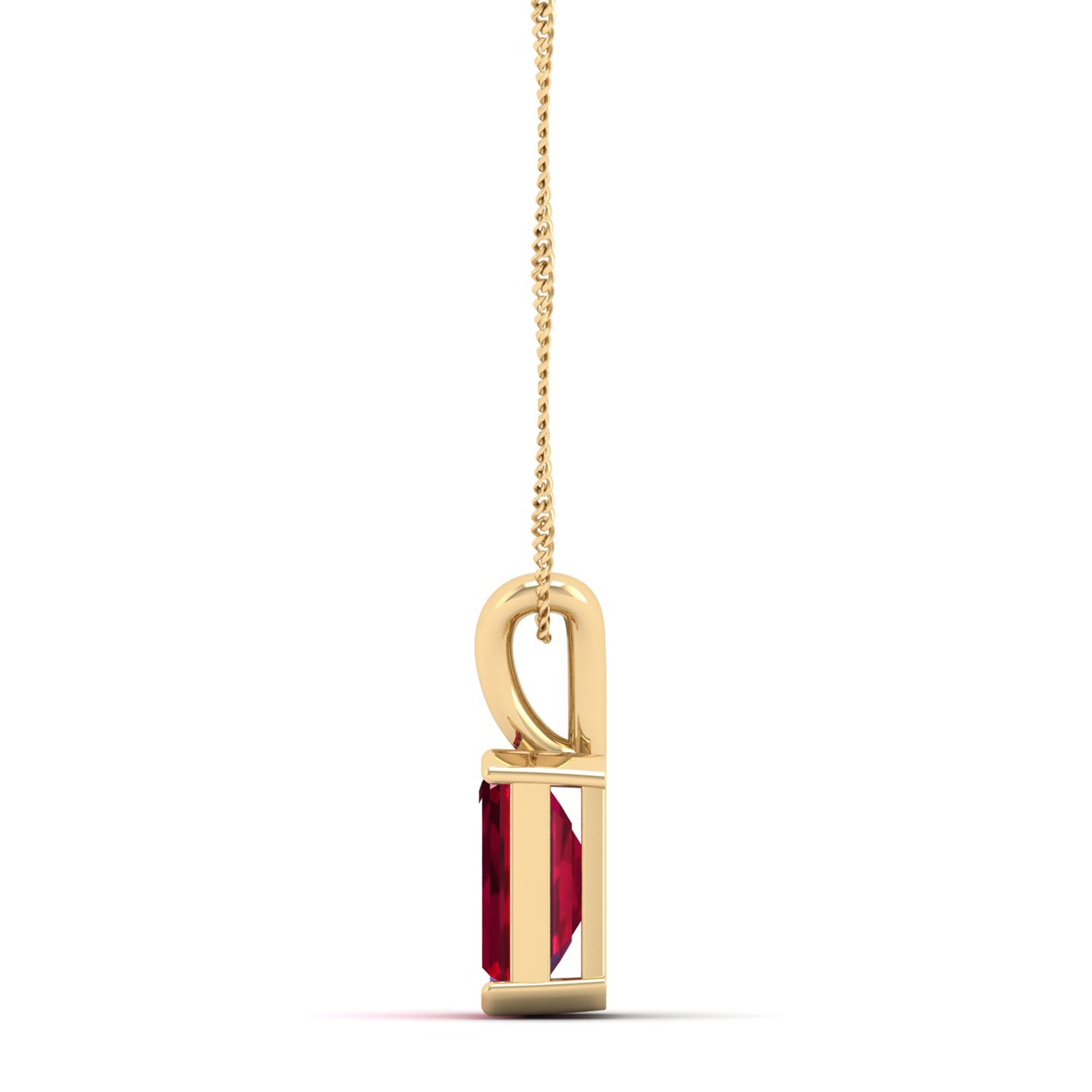 Emerald Cut Ruby Gemstone Pendant  1.50 Carat