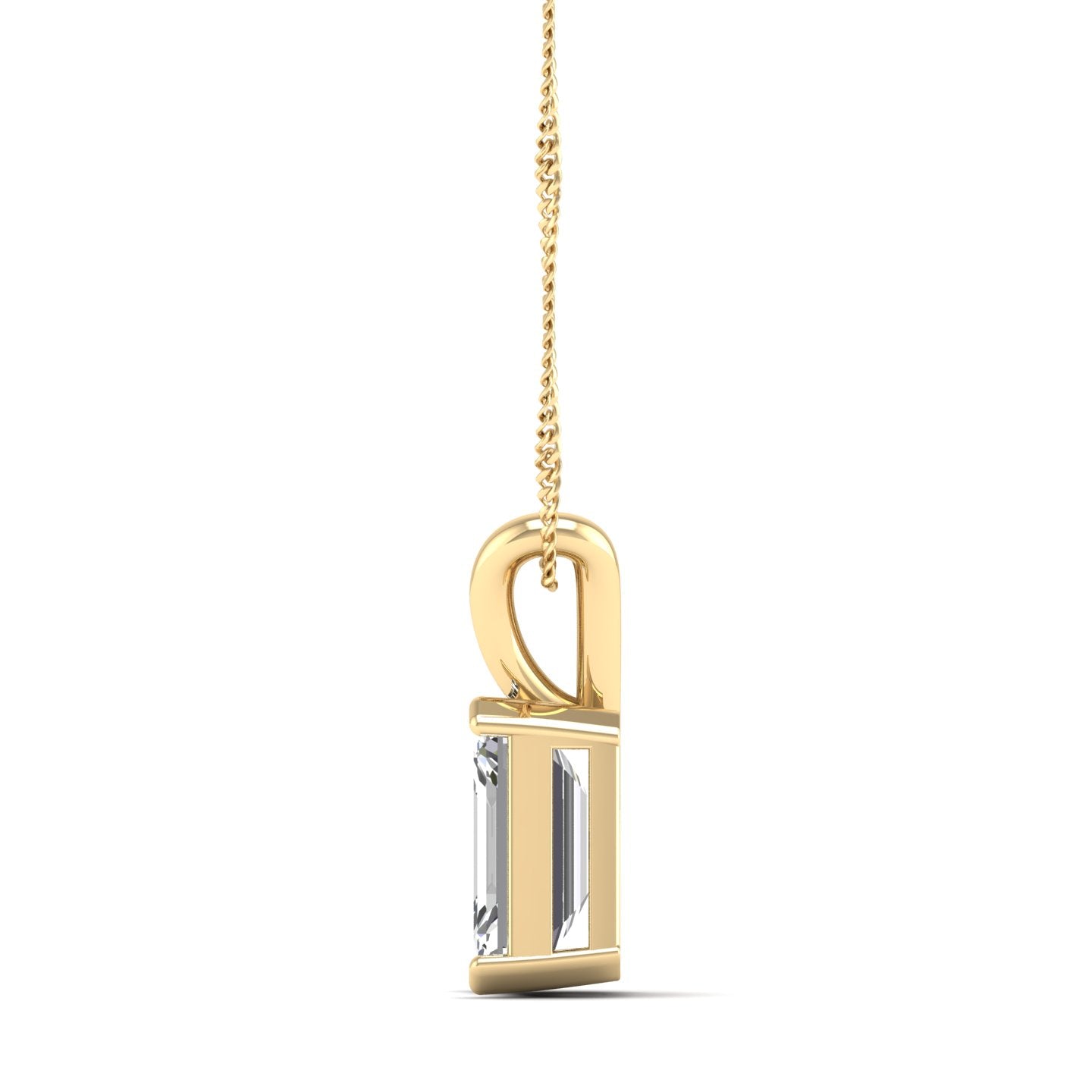 Emerald Cut Lab Grown Diamond Pendant  1.50 Carat