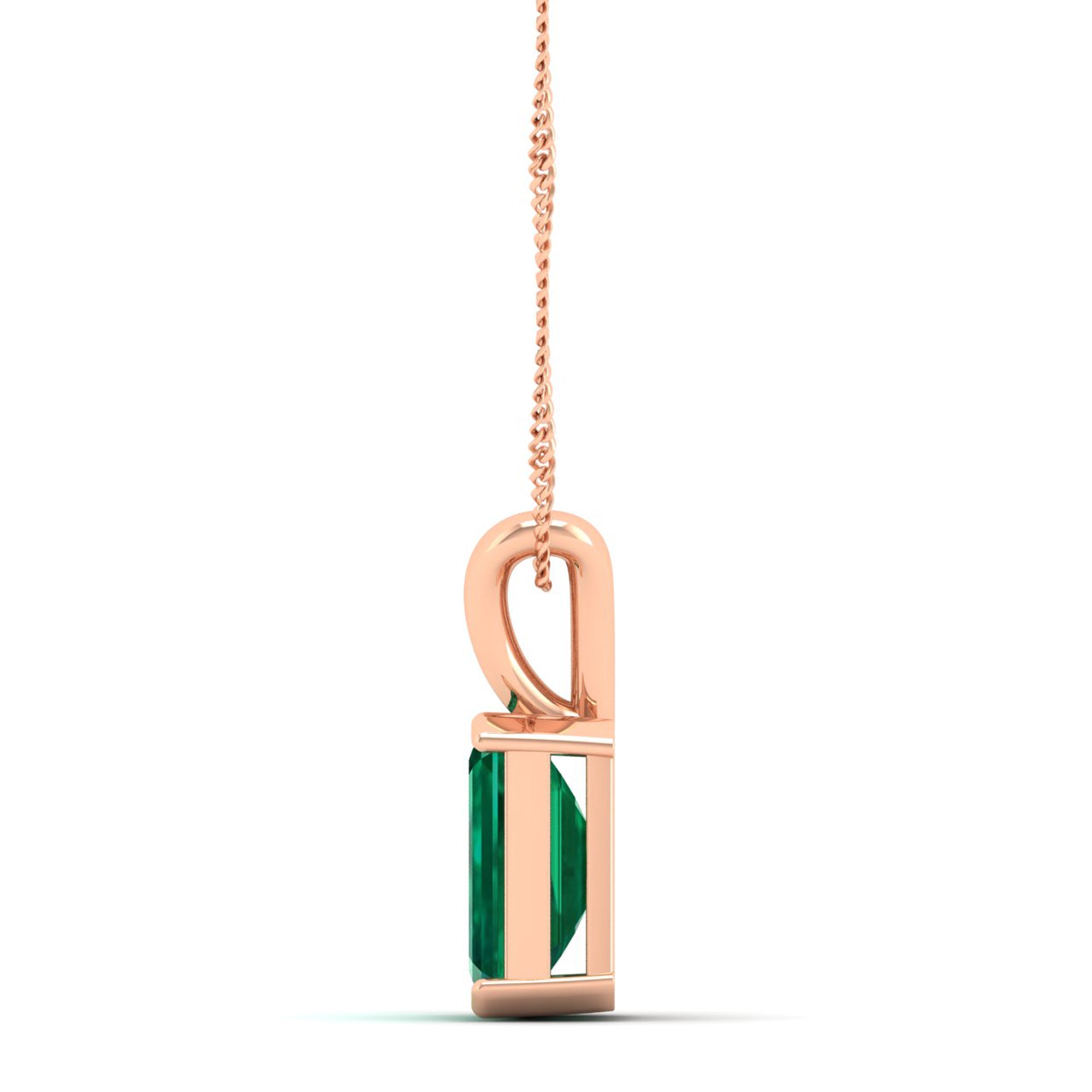 Emerald Cut Emerald Gemstone Pendant  2.0 Carat