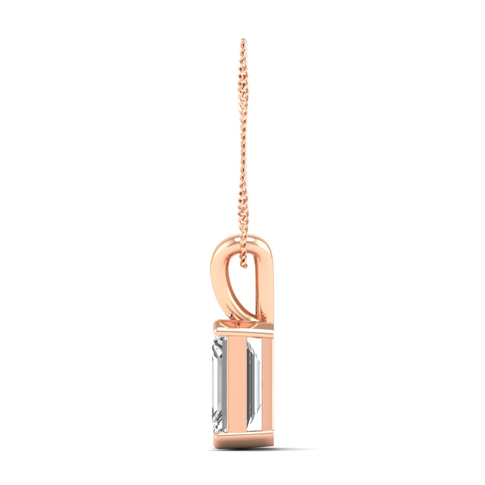 Emerald Cut Lab Grown Diamond Pendant  2.0 Carat