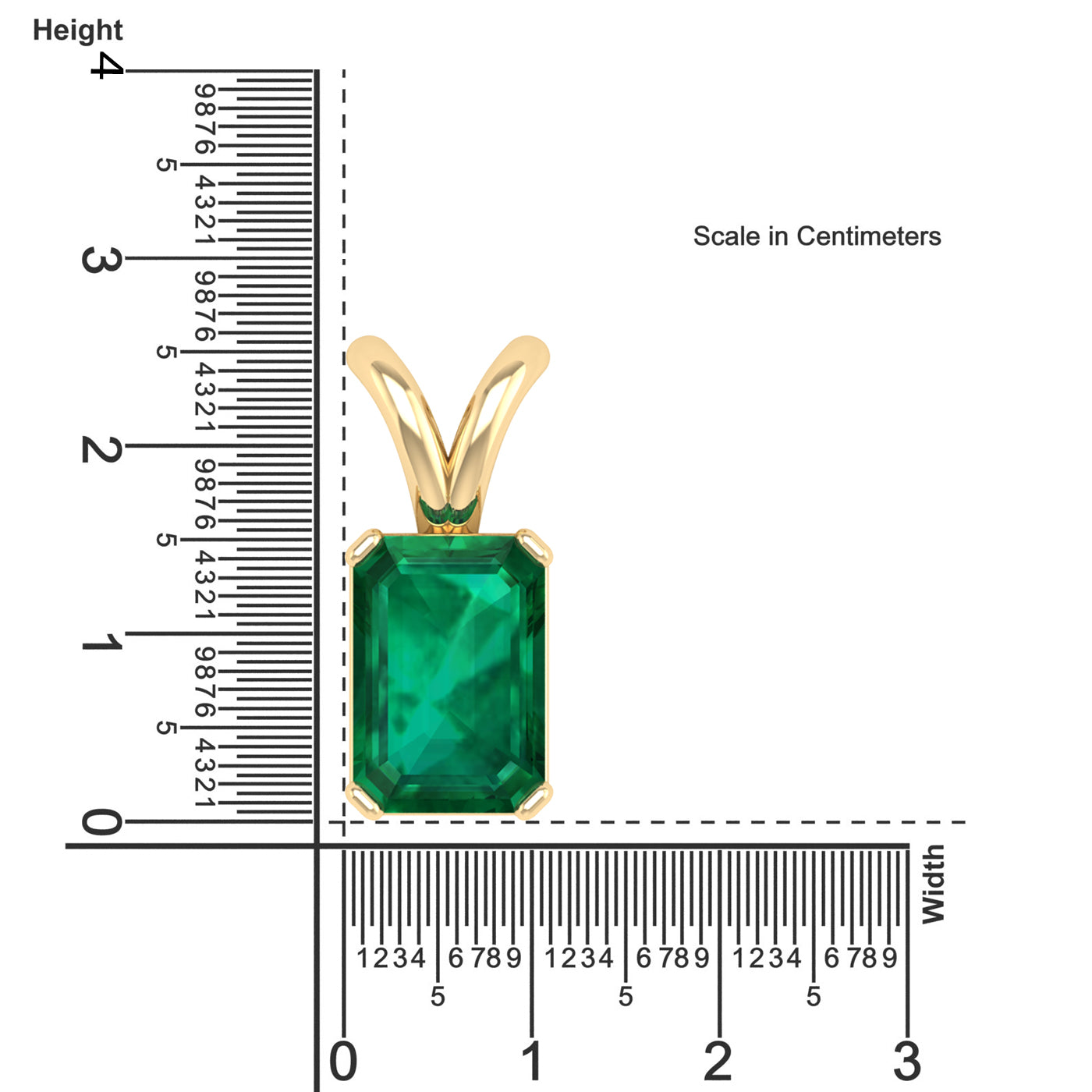 Emerald Cut Emerald Gemstone Pendant  2.0 Carat