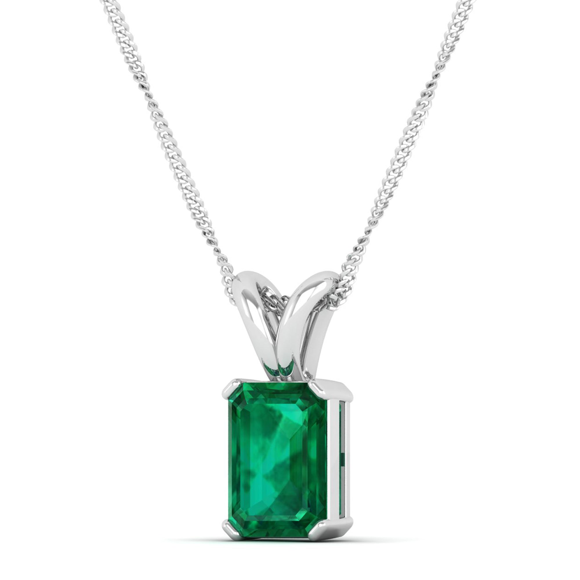Emerald Cut Emerald Gemstone Pendant  2.0 Carat
