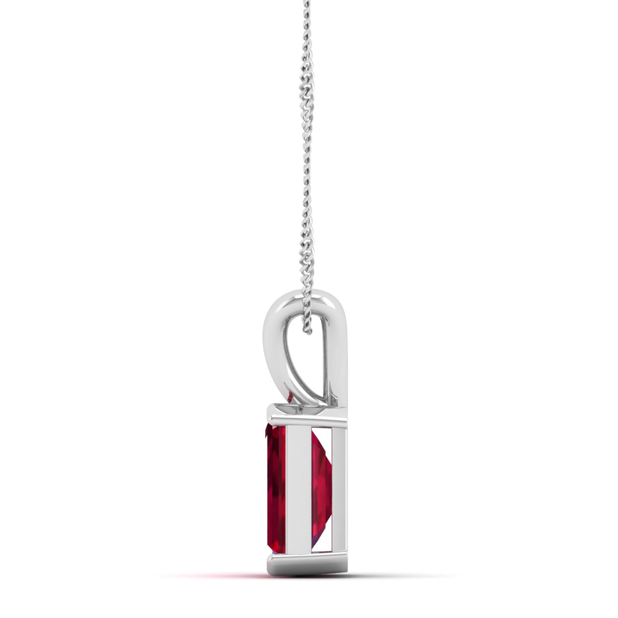 Emerald Cut Ruby Gemstone Pendant  2.0 Carat