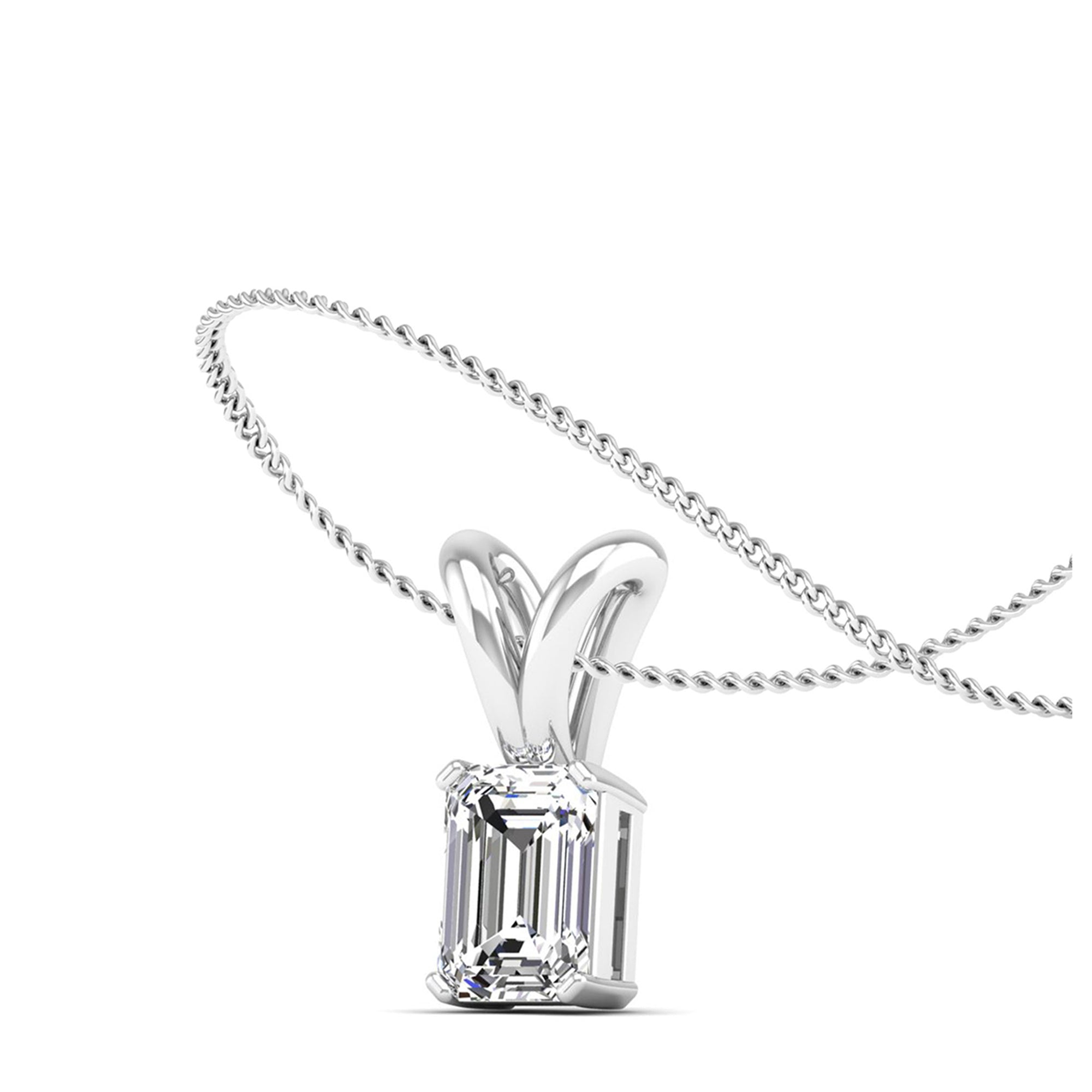 Emerald Cut Lab Grown Diamond Pendant  2.0 Carat