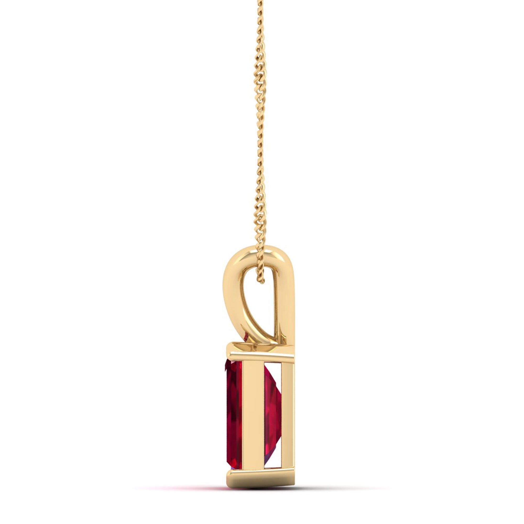 Emerald Cut Ruby Gemstone Pendant  2.0 Carat