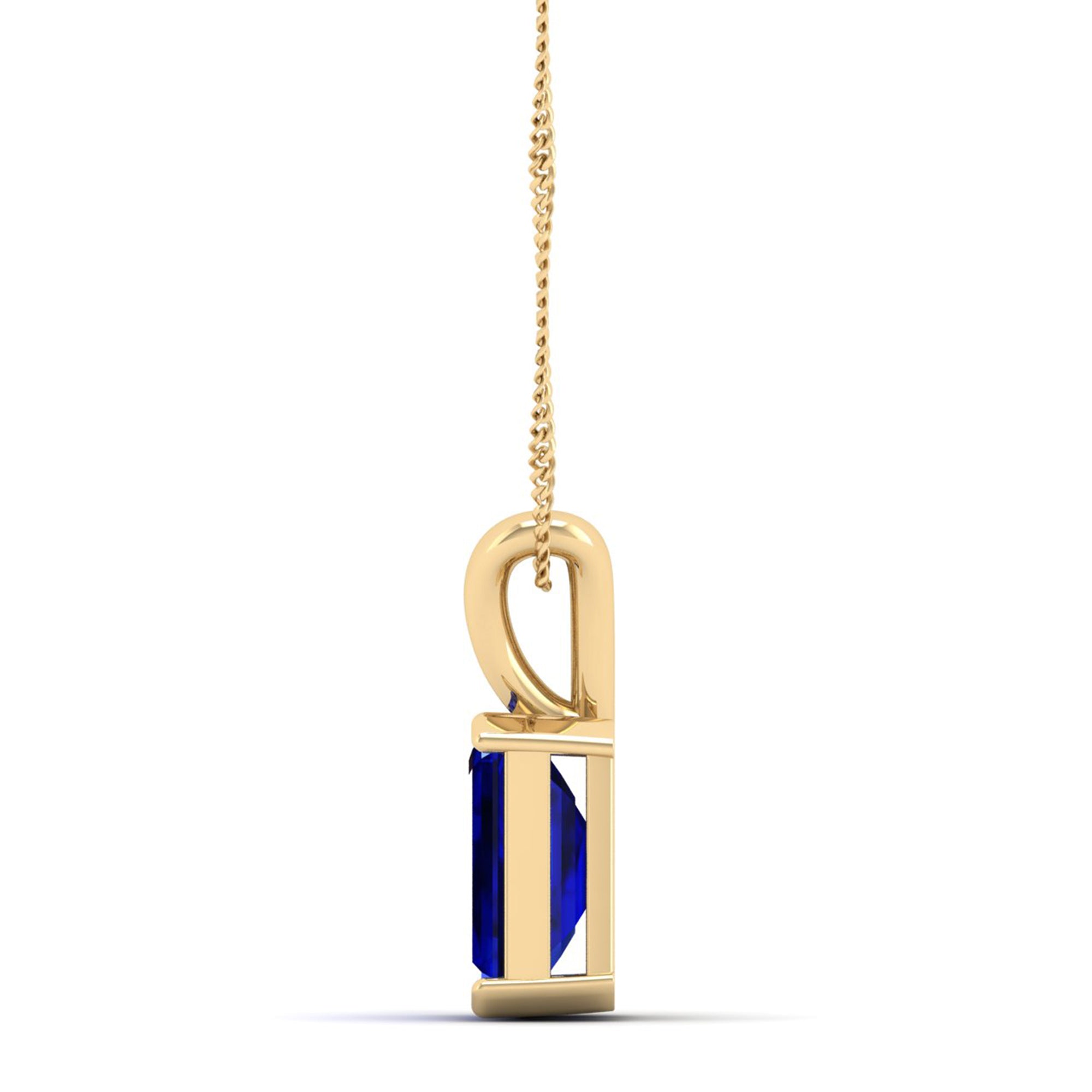 Emerald Cut Sapphire Gemstone Pendant  2.0 Carat