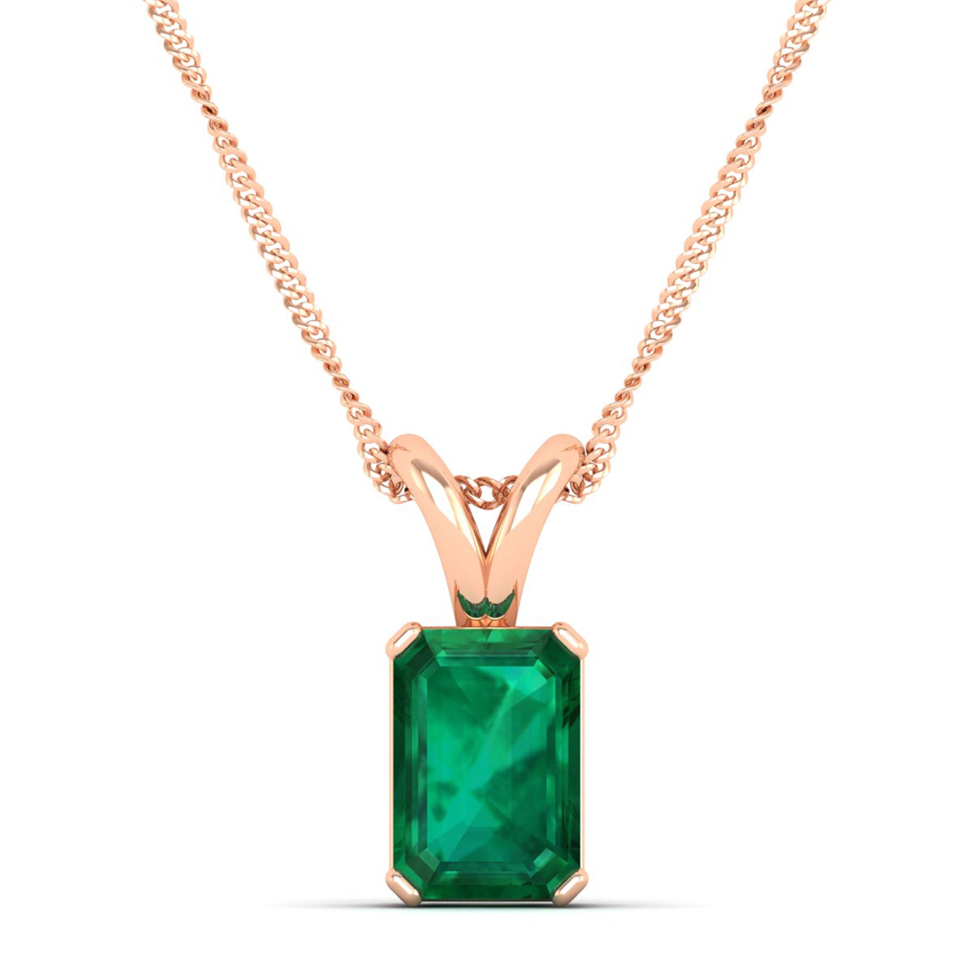 Emerald Cut Emerald Gemstone Pendant 2.50 Carat