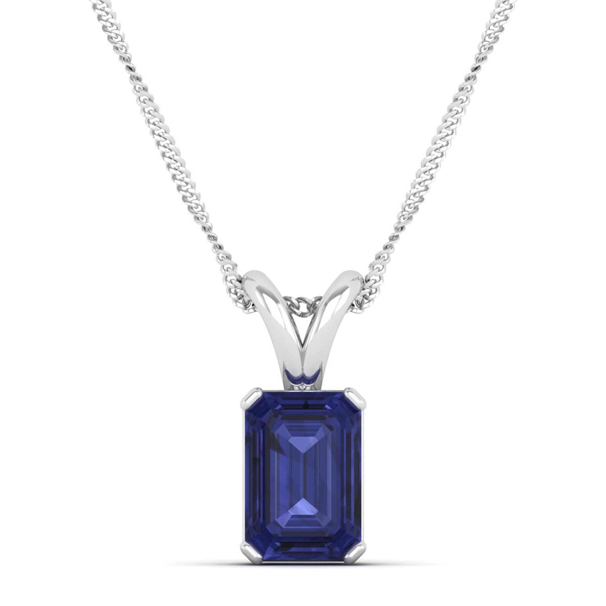 Emerald Cut Tanzanite Gemstone Pendant 2.50 Carat