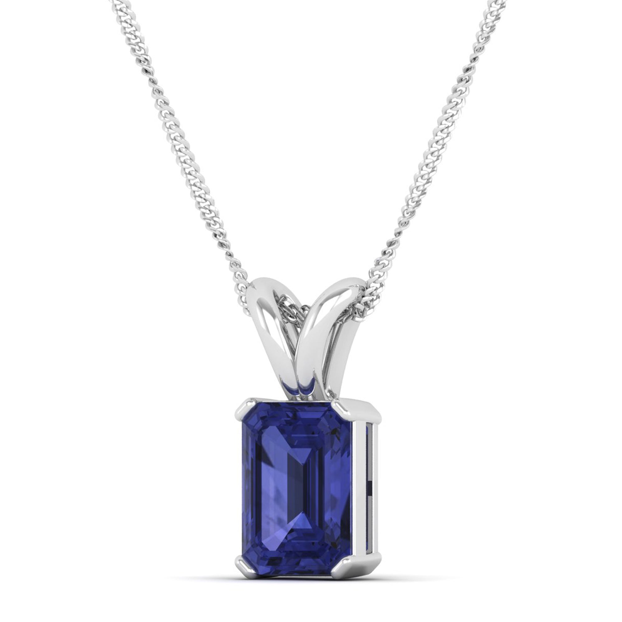 Emerald Cut Tanzanite Gemstone Pendant 2.50 Carat