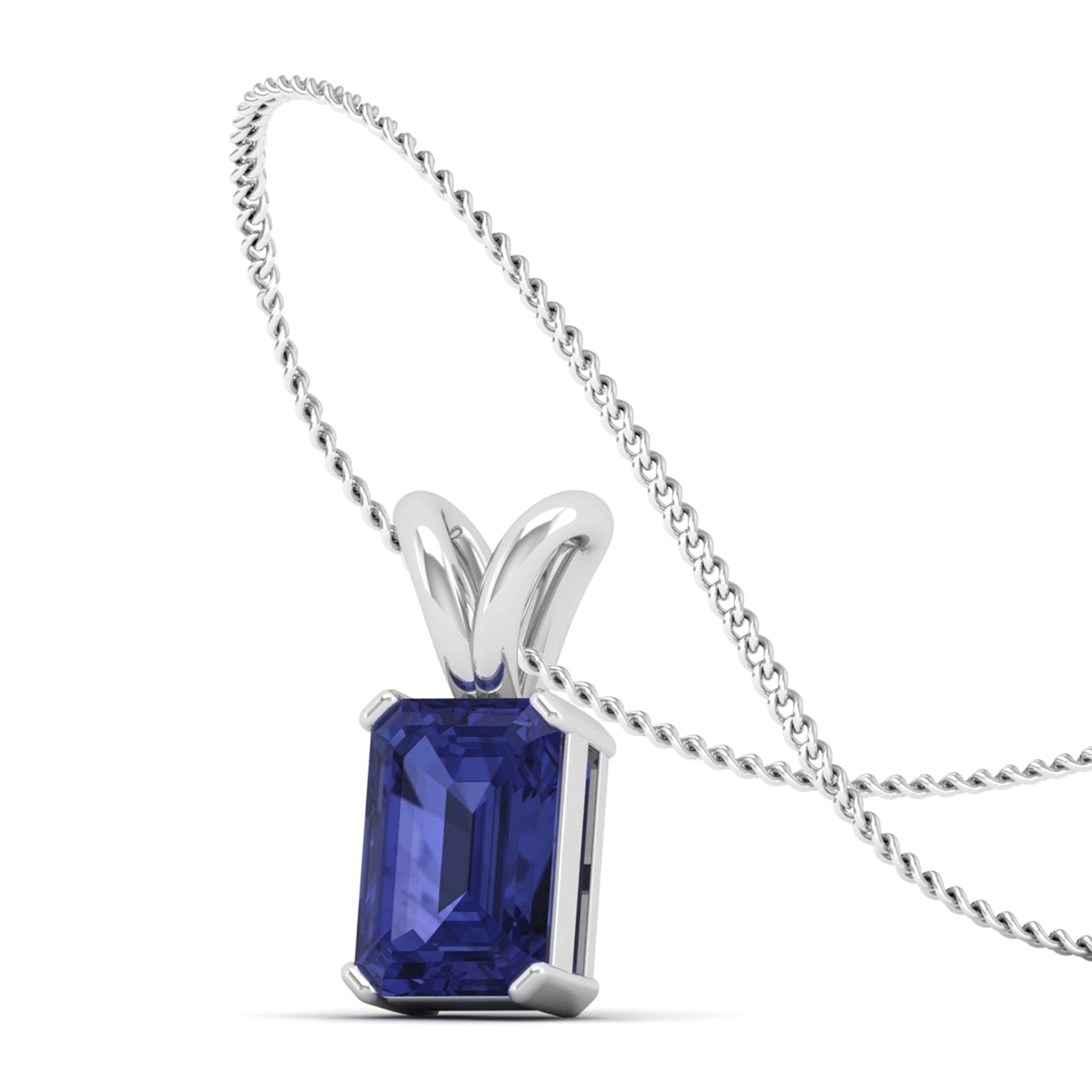 Emerald Cut Tanzanite Gemstone Pendant 2.50 Carat