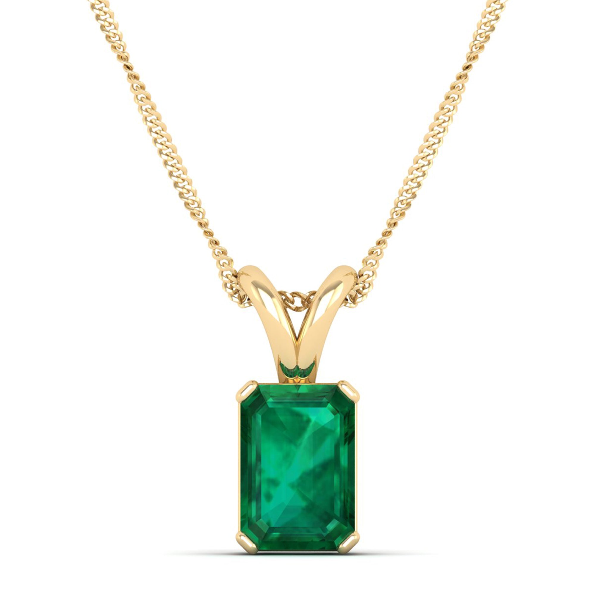 Emerald Cut Emerald Gemstone Pendant 2.50 Carat