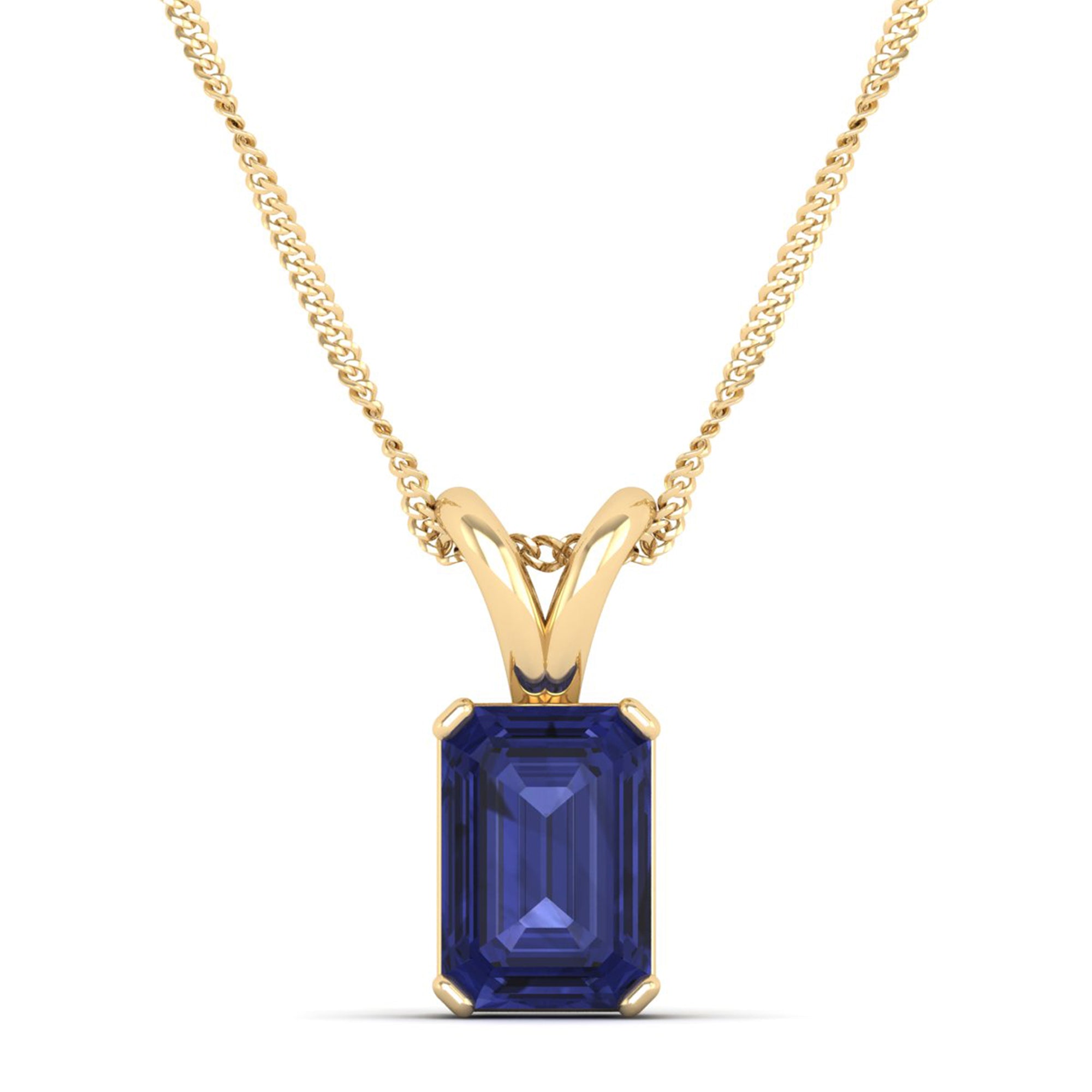 Emerald Cut Tanzanite Gemstone Pendant 2.50 Carat